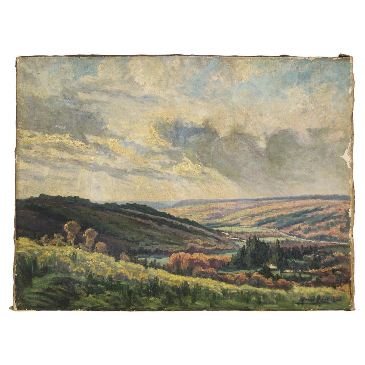 Landscape Painting of the Ardennes by Michel Nizet, Liège School, 1930 en venta