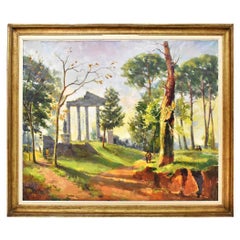 Landscape Painting, Rome Painting, Greek Temple Painting, Oil on Canvas, 20th