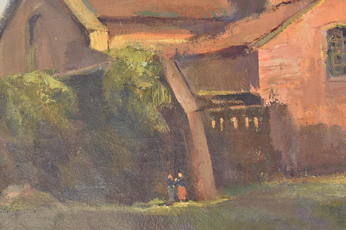 Peinture de paysage, peinture de Rome, peinture d'église de monastère, huile sur toile, XX État moyen - En vente à Breganze, VI
