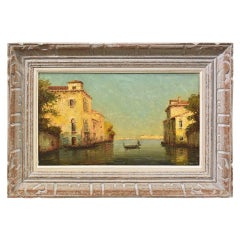 Landscape Painting, Venice, Oil On Canvas, Art Deco, XX Century