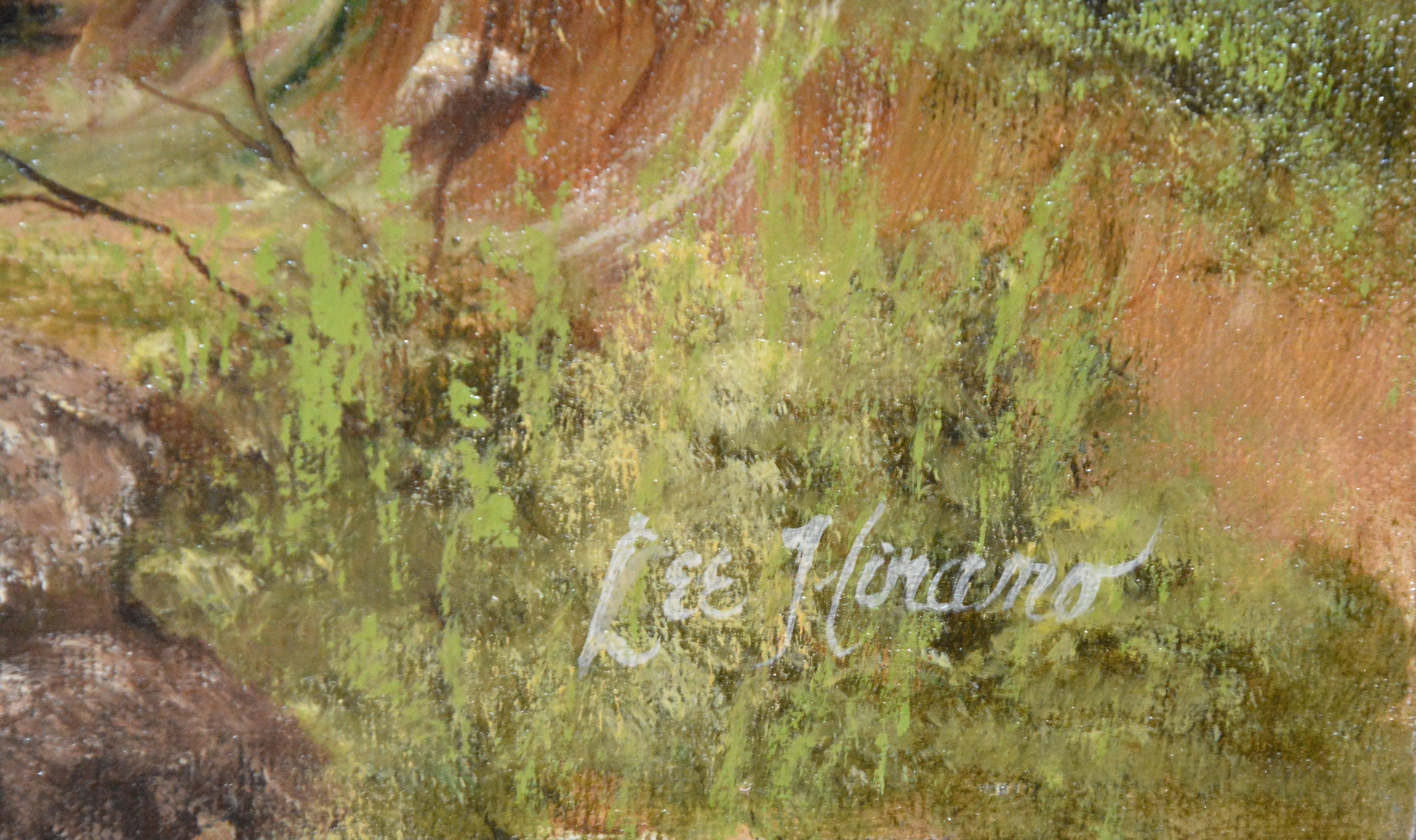 Hand-Painted Landscape Paintings by Nora Alleda Hirano For Sale