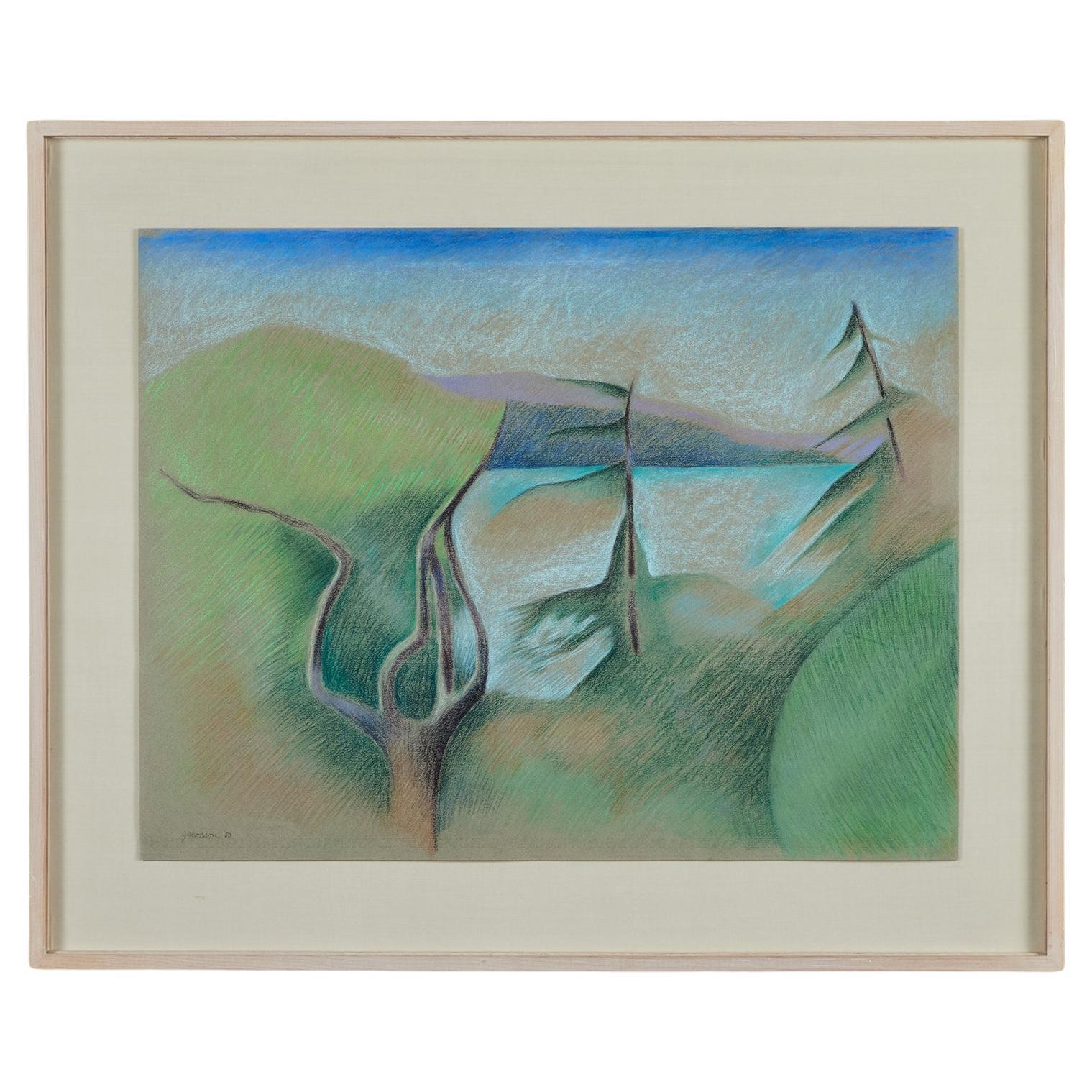 Landscape Pastel Painting by Linda Jacobson For Sale