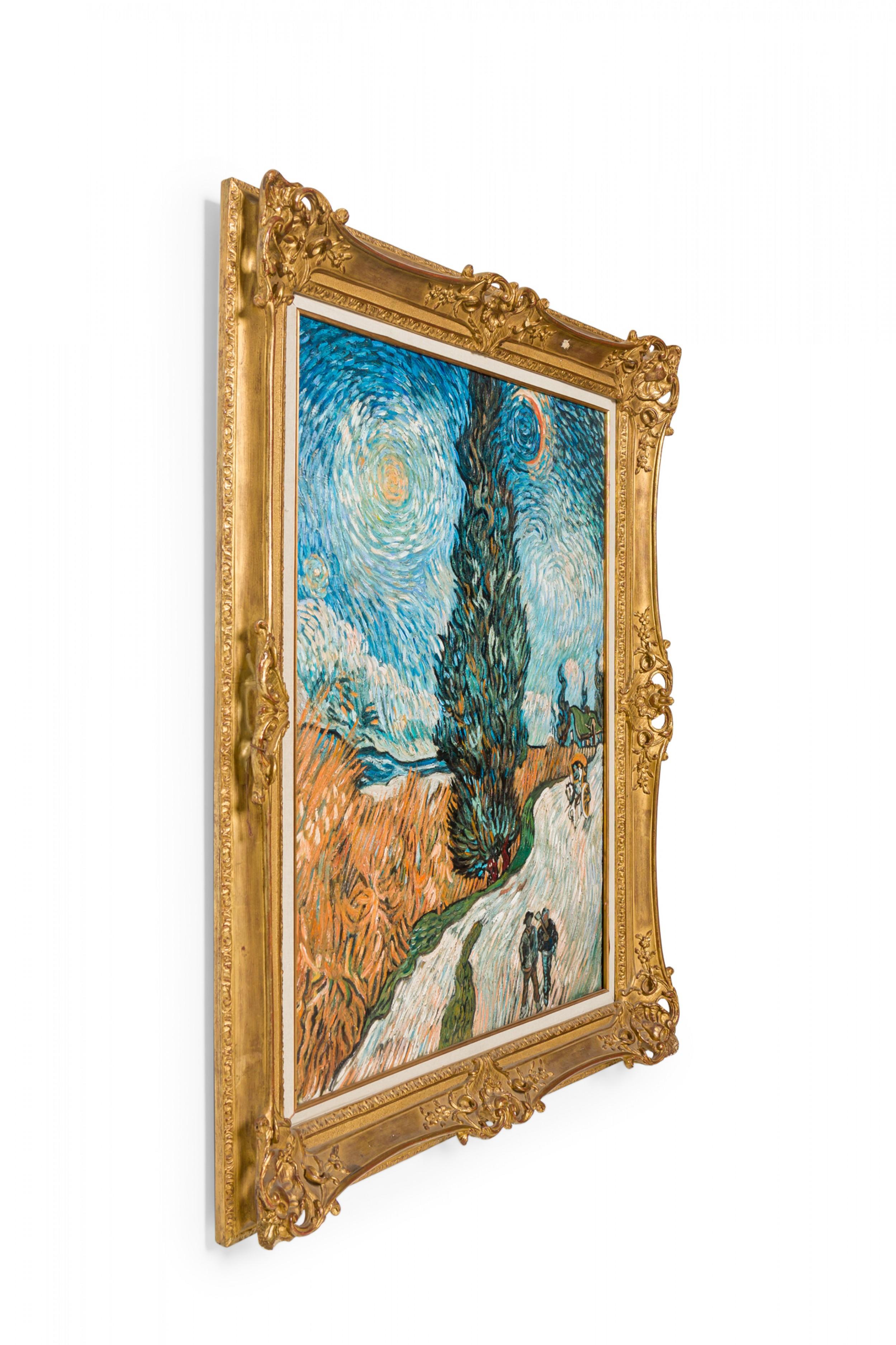 Kopie eines impressionistischen vertikalen Landschaftsgemäldes  mit dem Titel 