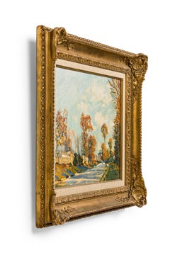 Pittura paesaggistica impressionista "Route de Louveciennes", 58,4 x 71,1 cm