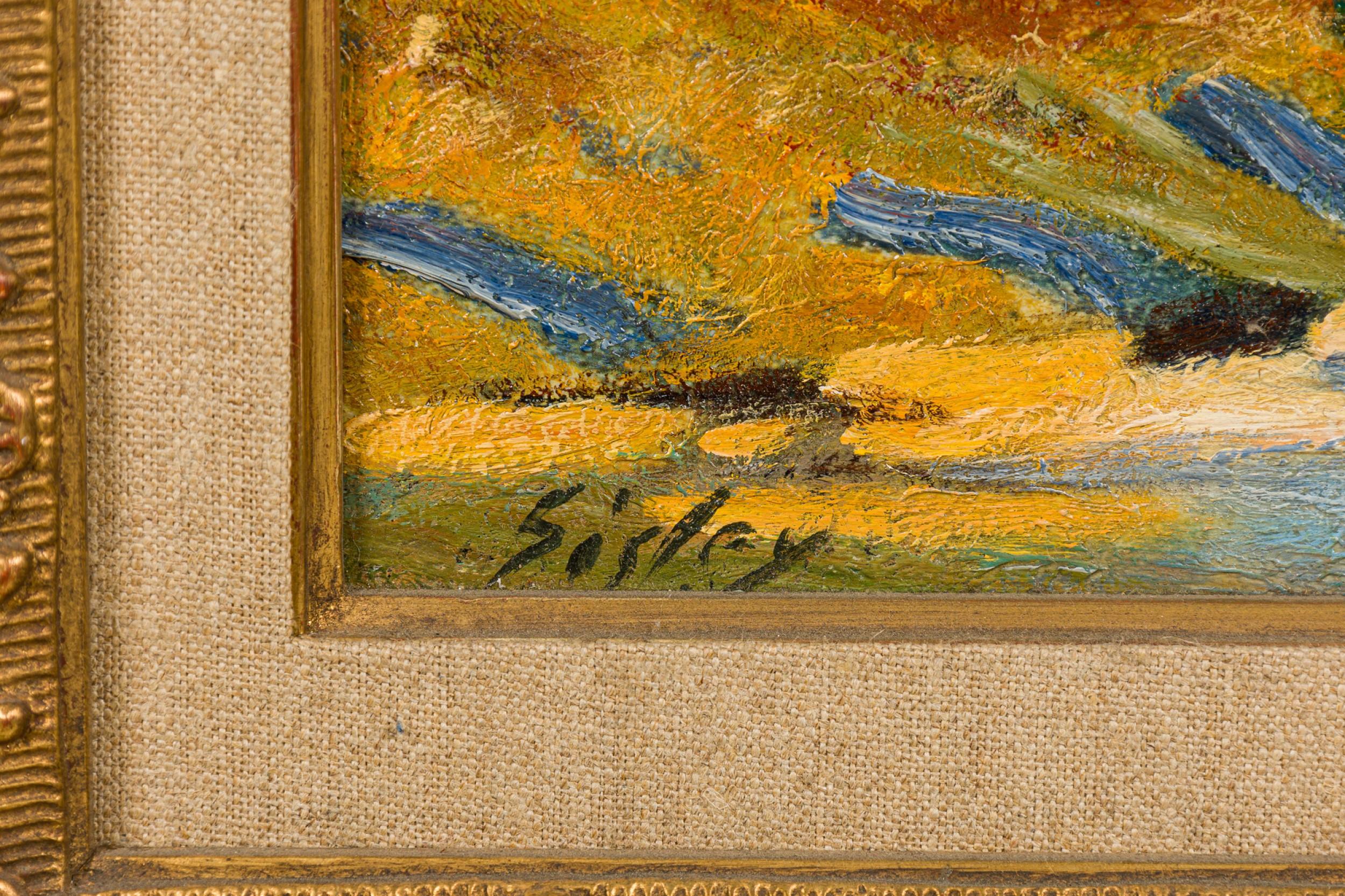 Landschaftslandschaft „Route de Louveciennes“ (Handbemalt) im Angebot