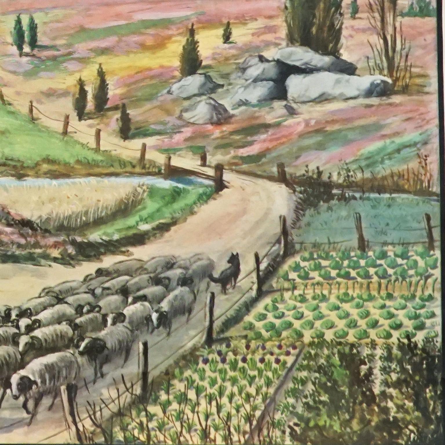 Heathlands Cottage Vintage-Wandplakat „Landschaftssssszene“ (Ende des 20. Jahrhunderts) im Angebot