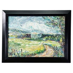 Landscape Steinhoegl Bavaria, 1989 – Oil Painting by Alexander Michael