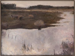 Landscape surrounding Doñana, oil on canvas, Luis Manuel Fernández Luis Manuel