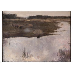Landscape surrounding Doñana, oil on canvas, Luis Manuel Fernández Luis Manuel