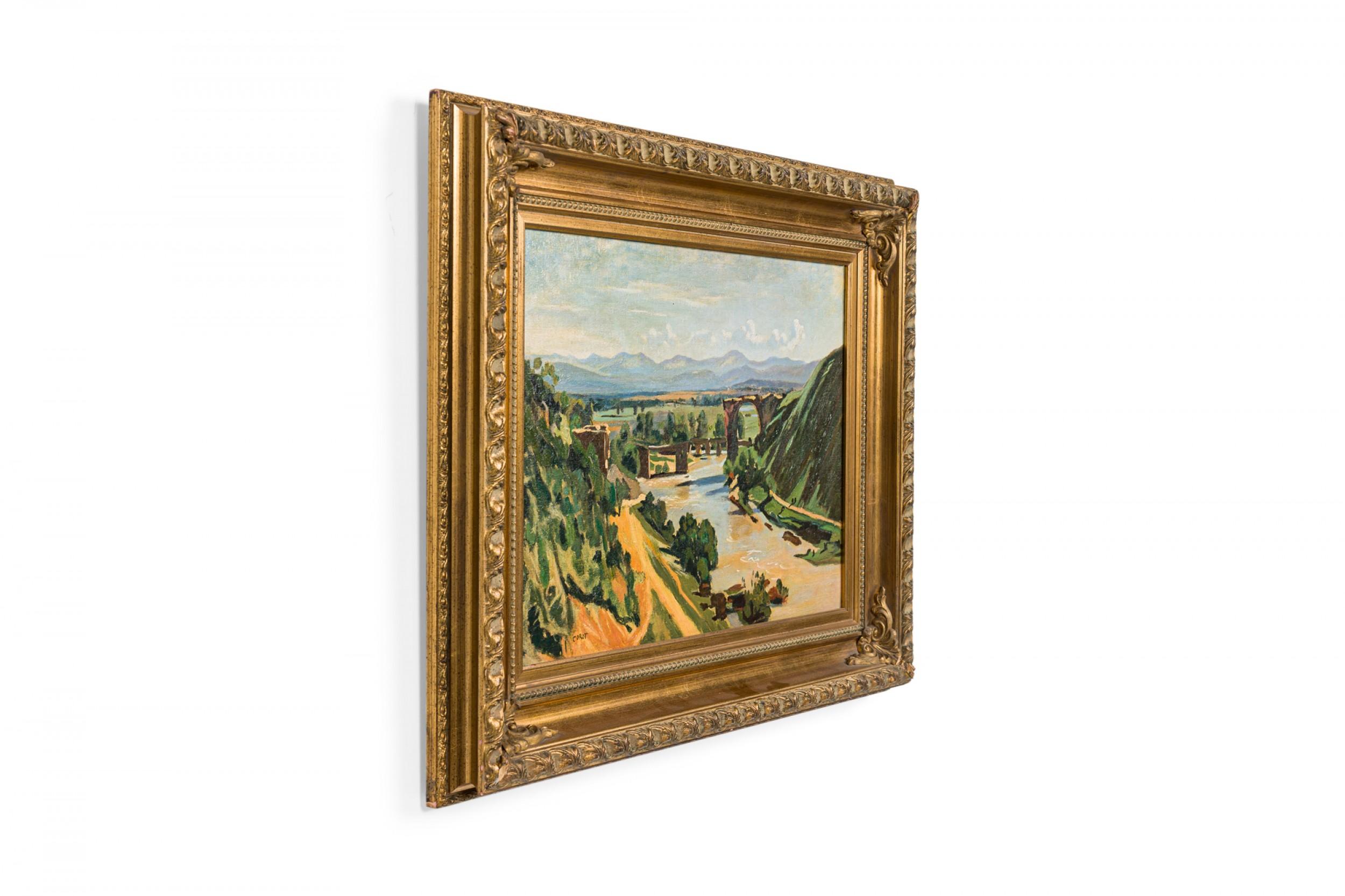 Copia di un dipinto di paesaggio impressionista intitolato 