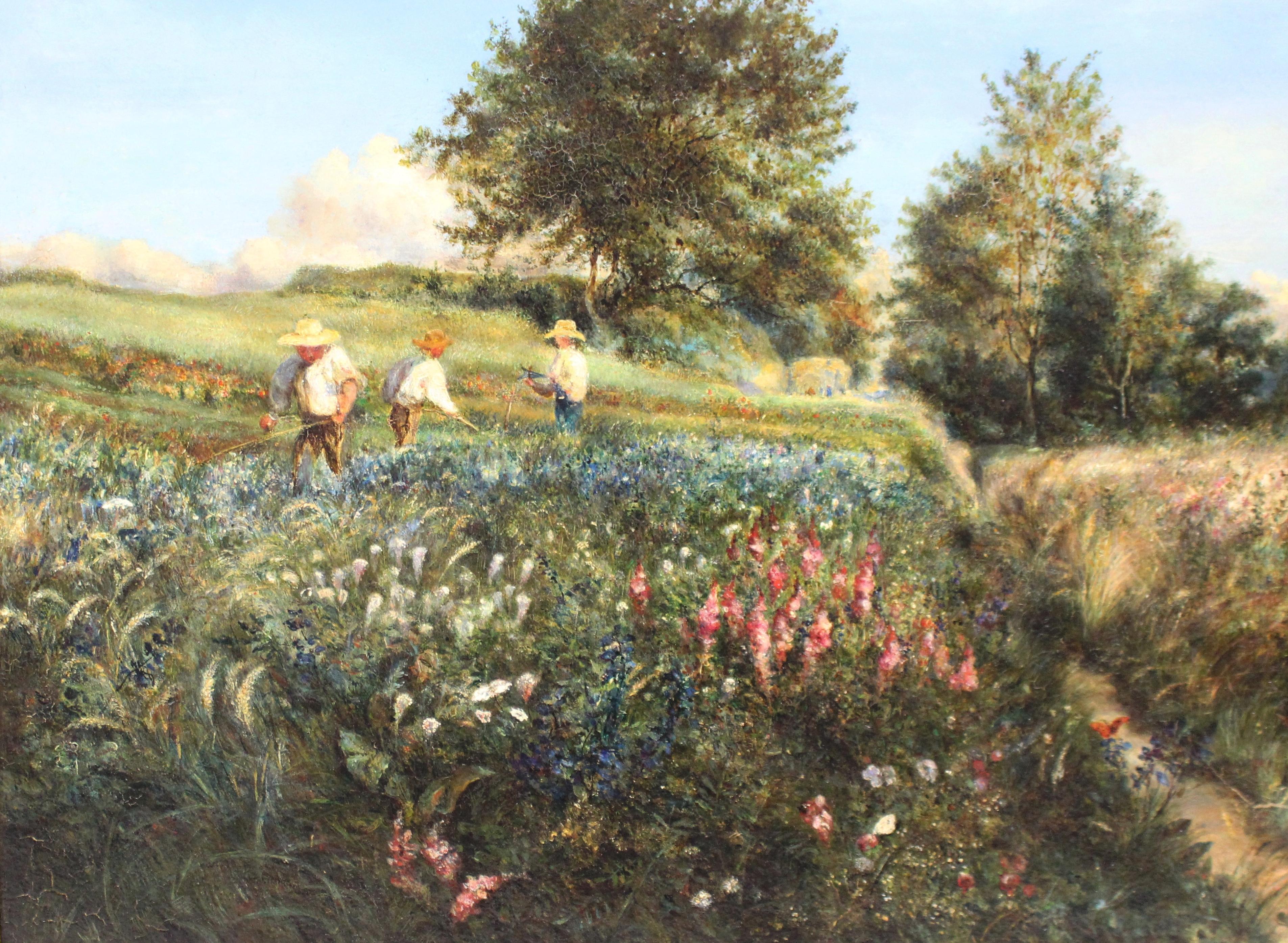 Paint Landscape Thomas Edwards '19th Century, British' Oil on Canvas For Sale