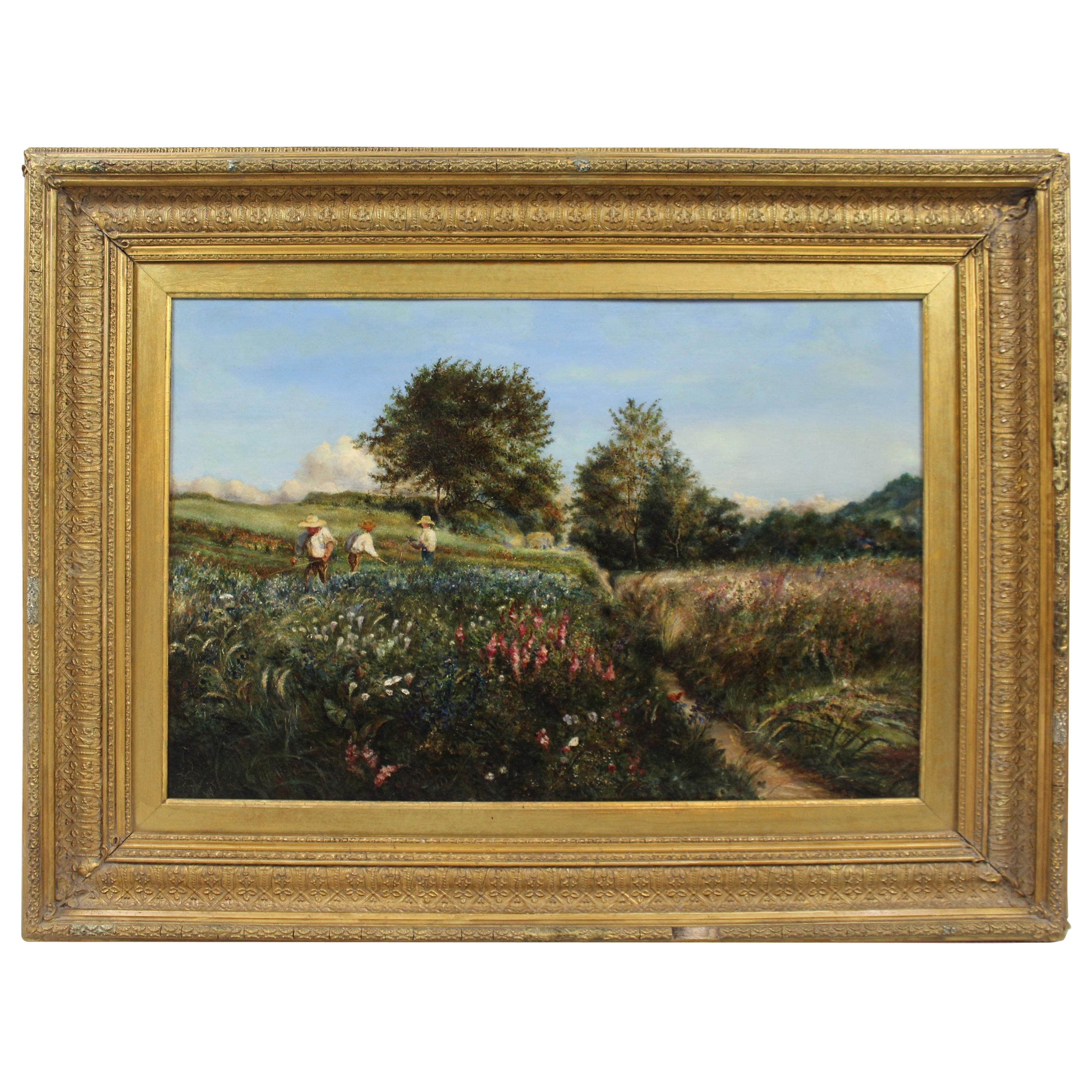 Landscape Thomas Edwards '19th Century, British' Oil on Canvas For Sale