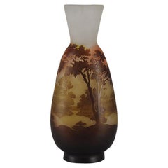“Landscape Vase” Art Nouveau Cameo Glass Vase by Emile Gallé, circa 1900