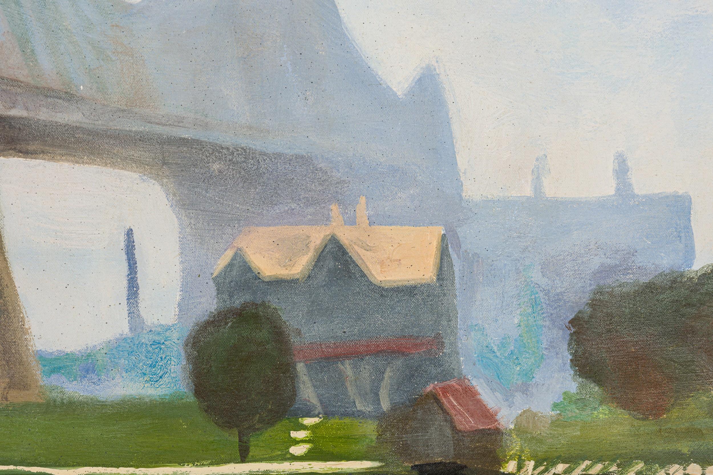 Landschaftslandschaft „ Ansicht der Brücke“ (amerikanisch) im Angebot