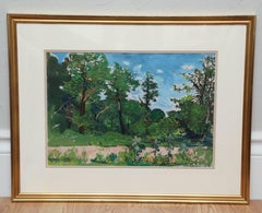 Landscape Watercolor, Serene Scene, 20th Century, by Nicolai Cikovsky