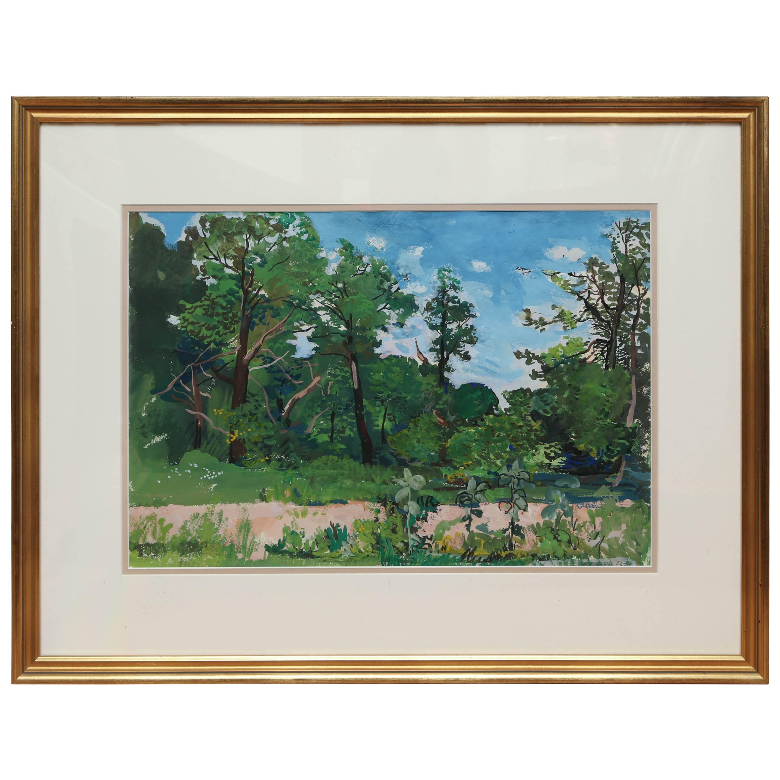 Landschaftslandschaft, Aquarell von Nicolai Cikovsky