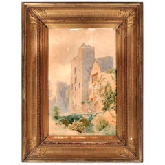 Antique "Landscape", Watercolor on Paper, Caswell, William Frederick