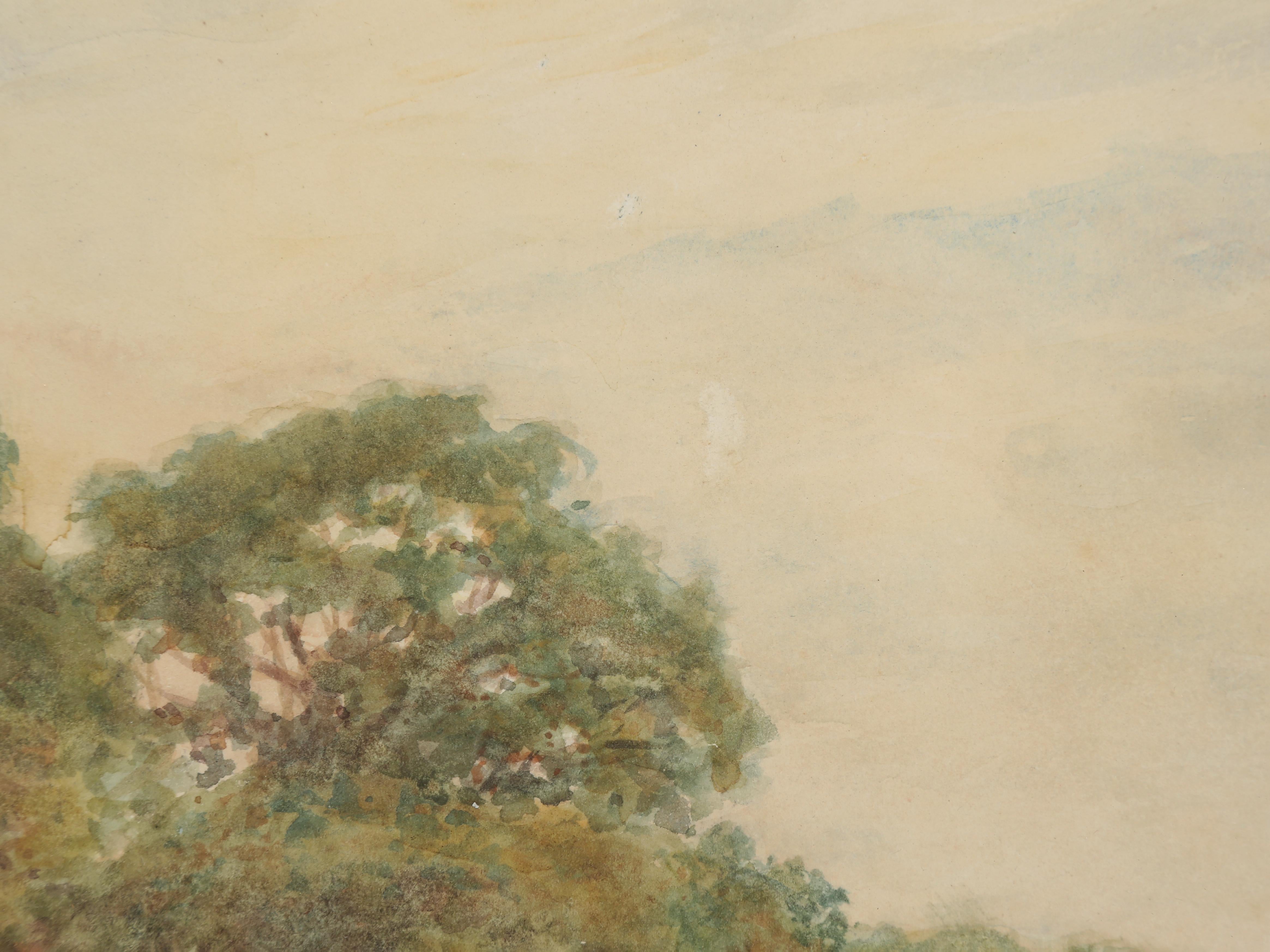 Gallois  Aquarelle de paysage d'Alfred Perrin ; Une soirée d'été à Glan Conway en vente