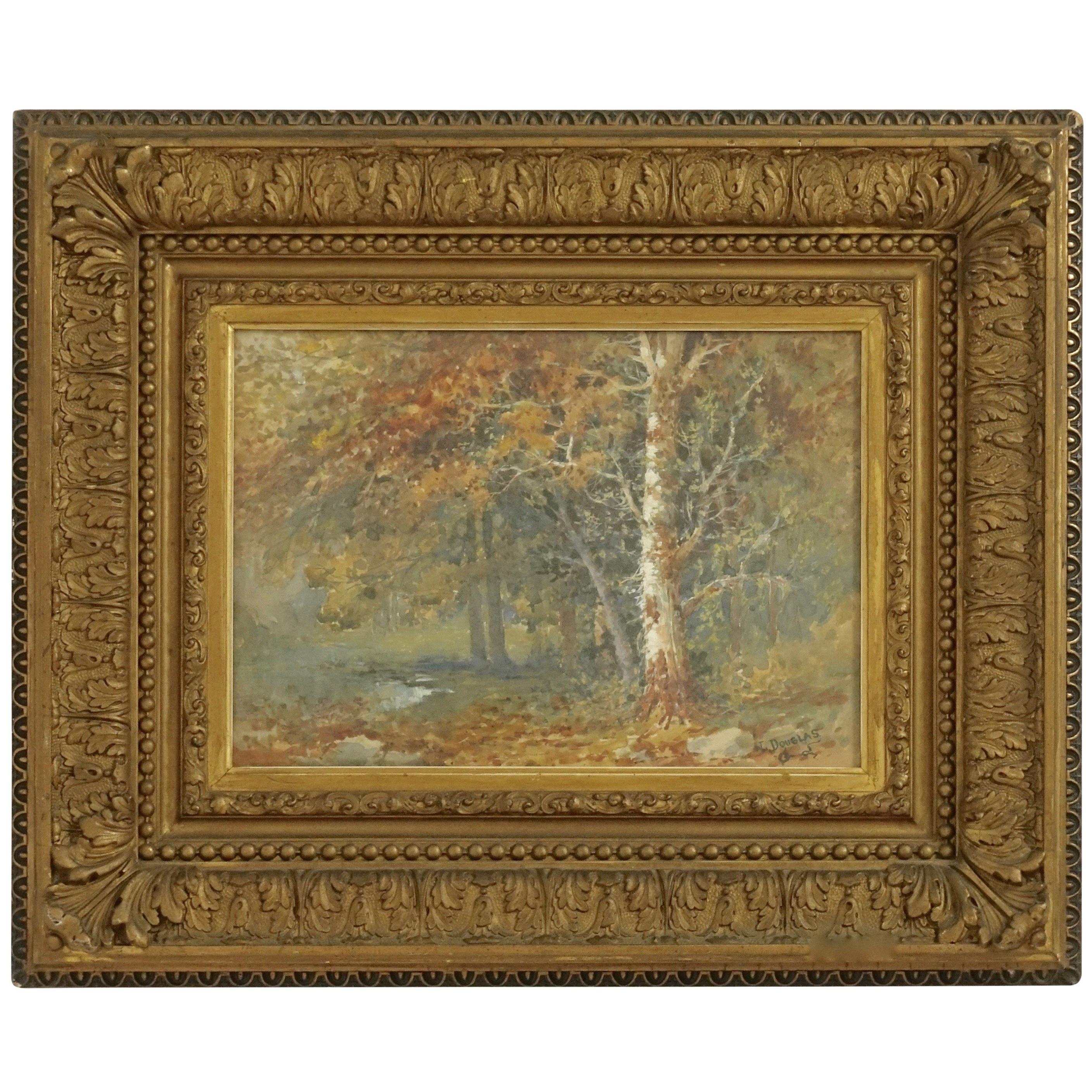 Landschaft Aquarellgemälde, signiert von L Douglas, amerikanisch, frühes 20. Jahrhundert