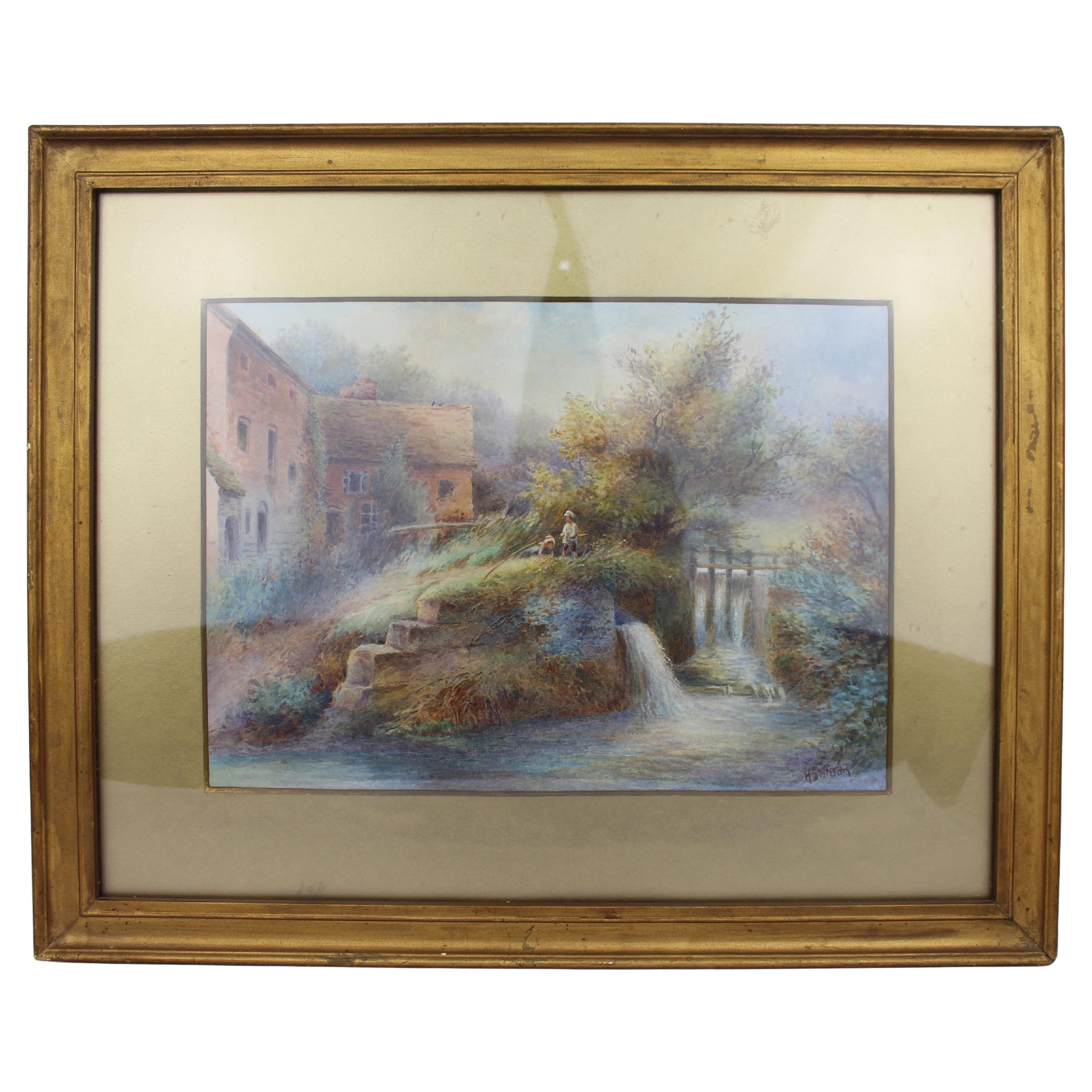 Aquarelle de paysage par Harry Stinton (britannique, 1882-1968) en vente