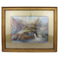 Aquarelle de paysage par Harry Stinton (britannique, 1882-1968)