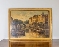 Landscape With A French River Port From The 19th Century