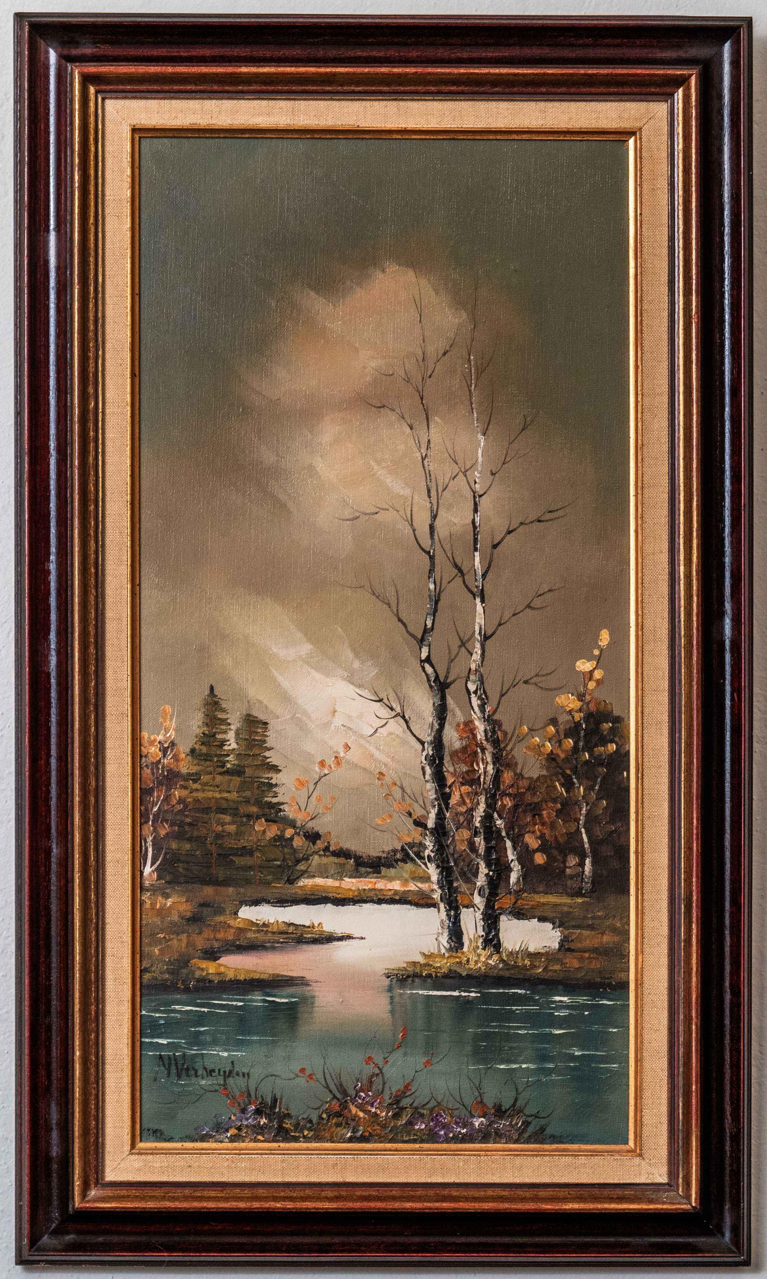 Paysage avec bouleaux M. Verheyden

Technique : Huile sur toile
Dimensions : hauteur 73 cm, largeur 43 cm
Date : fin du 20e siècle
Cette magnifique peinture à l'huile de l'atelier de M. A&Mne présente un paysage paisible qui séduit par sa profondeur