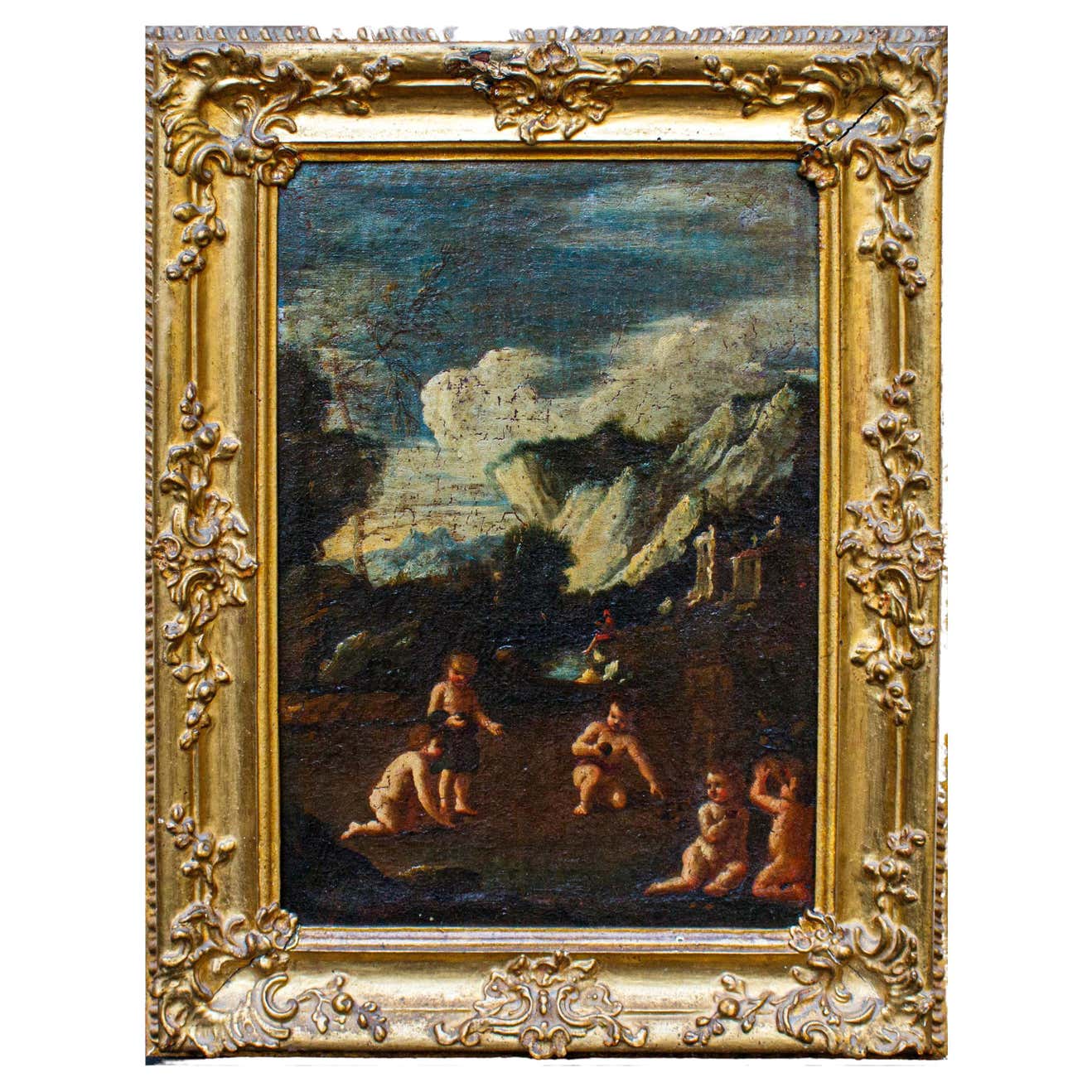 Landschaft mit jubelnden Putten Gemälde Öl auf Leinwand von Giovanni