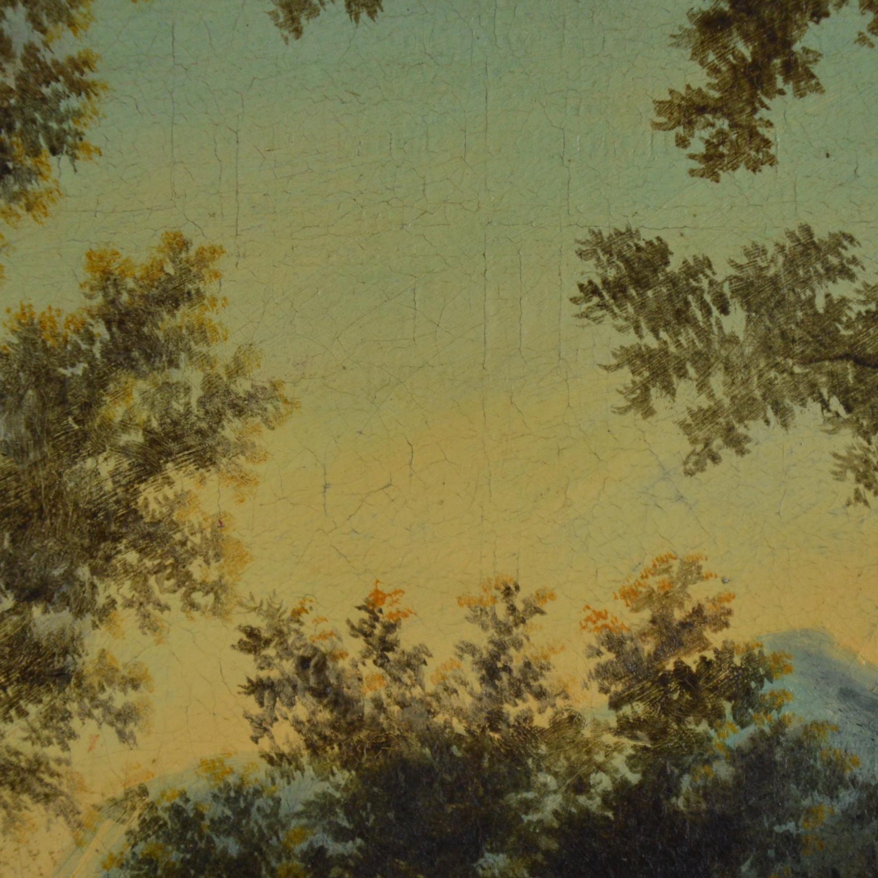 Landscape with Figures Painting Flemish School, 18th Century 3