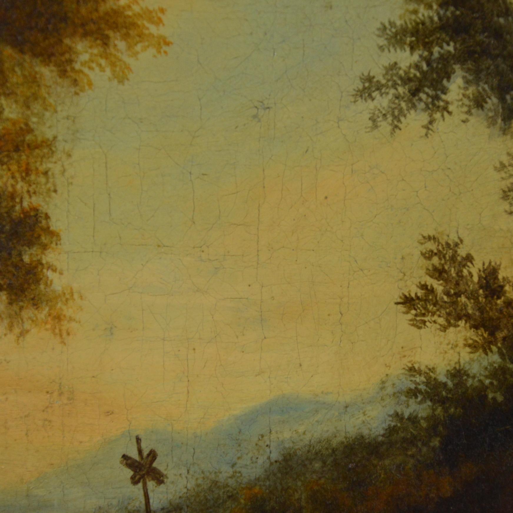 Landscape with Figures Painting Flemish School, 18th Century 2