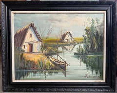 Landschaft mit Hut, Öl auf Leinwand, Gemälde Mittelmeerraumspanisch, Rocamora