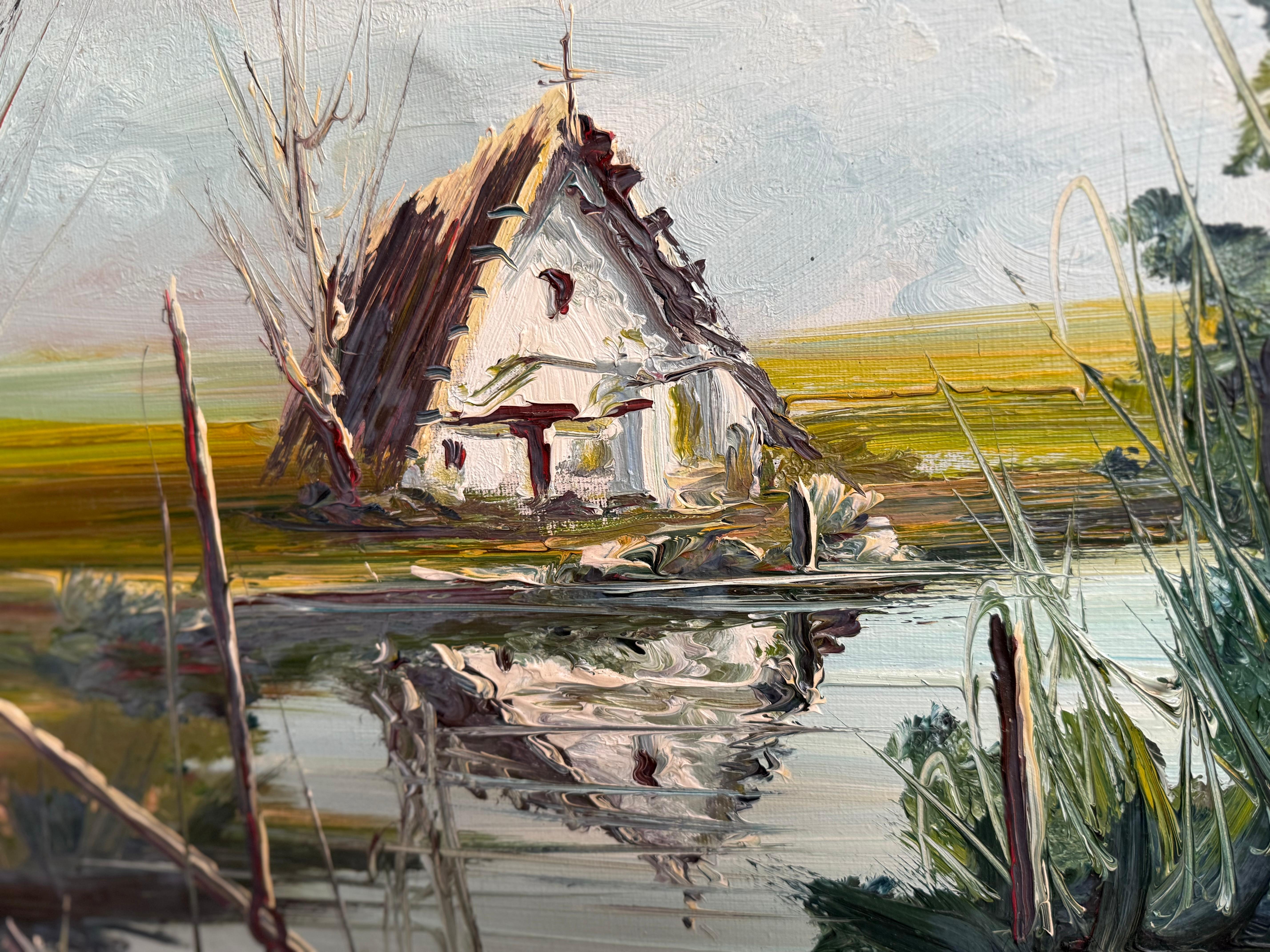 Landschaft mit Hut, Öl auf Leinwand, Gemälde Mittelmeerraumspanisch, Rocamora (Spanisch Kolonial) im Angebot