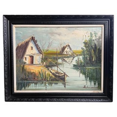 Landschaft mit Hut, Öl auf Leinwand, Gemälde Mittelmeerraumspanisch, Rocamora