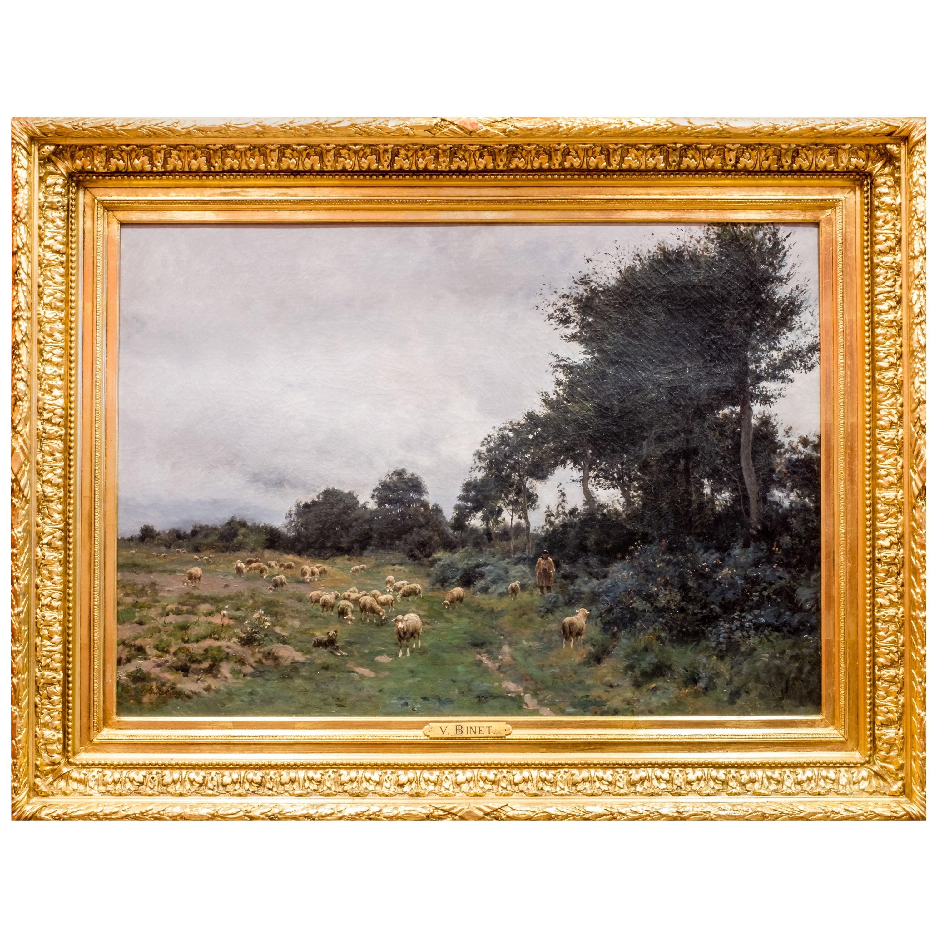 Landscape with Sheep by Victor Binet For Sale