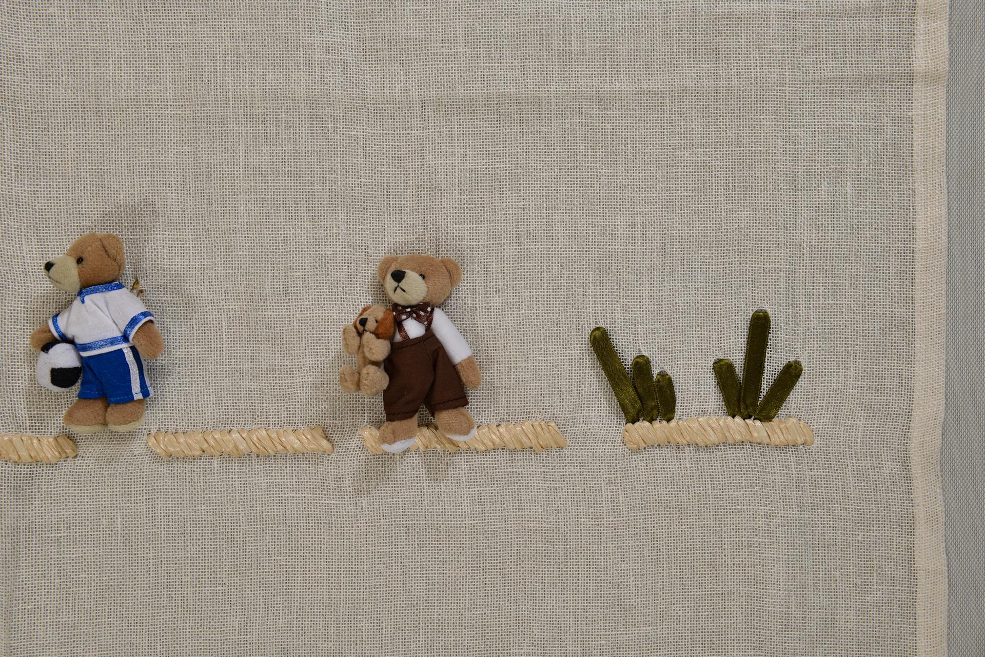 20th Century Landscape with Teddy Bears Italian Design Curtain For Sale