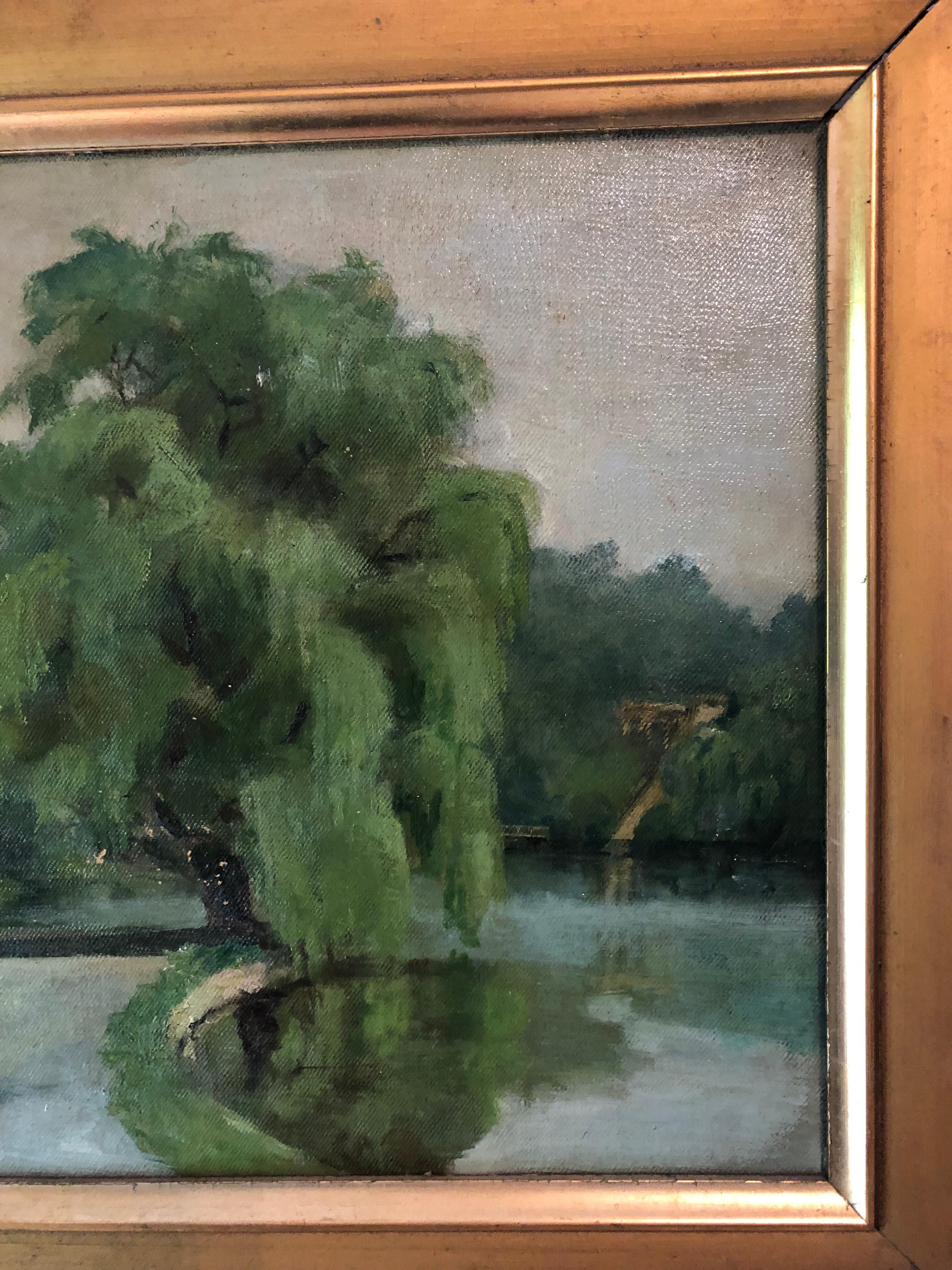 American Landscape with Willow Tree by Frances Roberts Nugent, circa 1930 For Sale