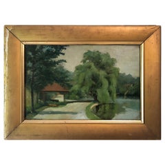 Vintage Landscape with Willow Tree by Frances Roberts Nugent, circa 1930