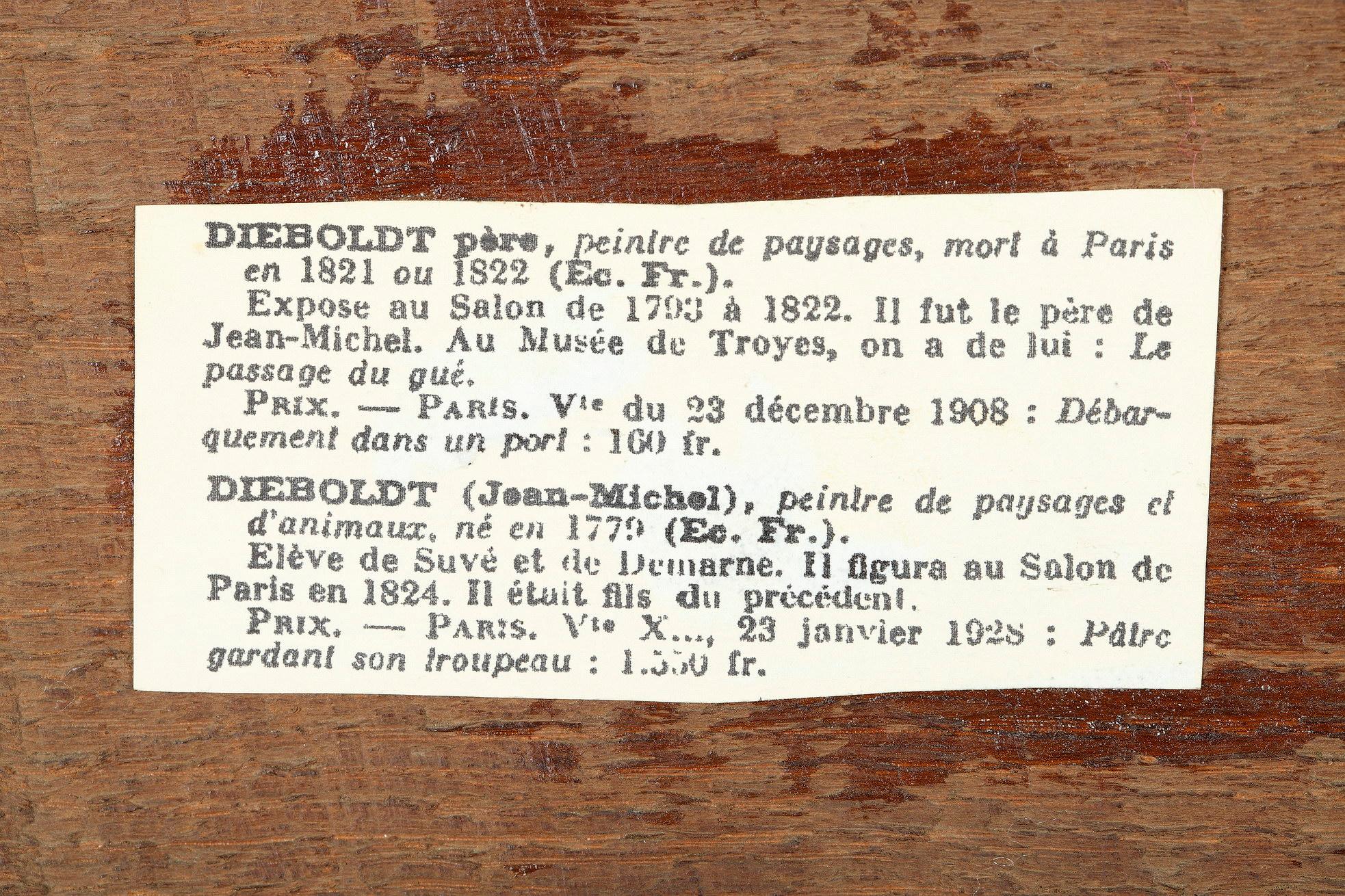 „Landschaften mit Kühen“, Ölgemälde auf Tafel, signiert Dieboldt, Paar im Angebot 13