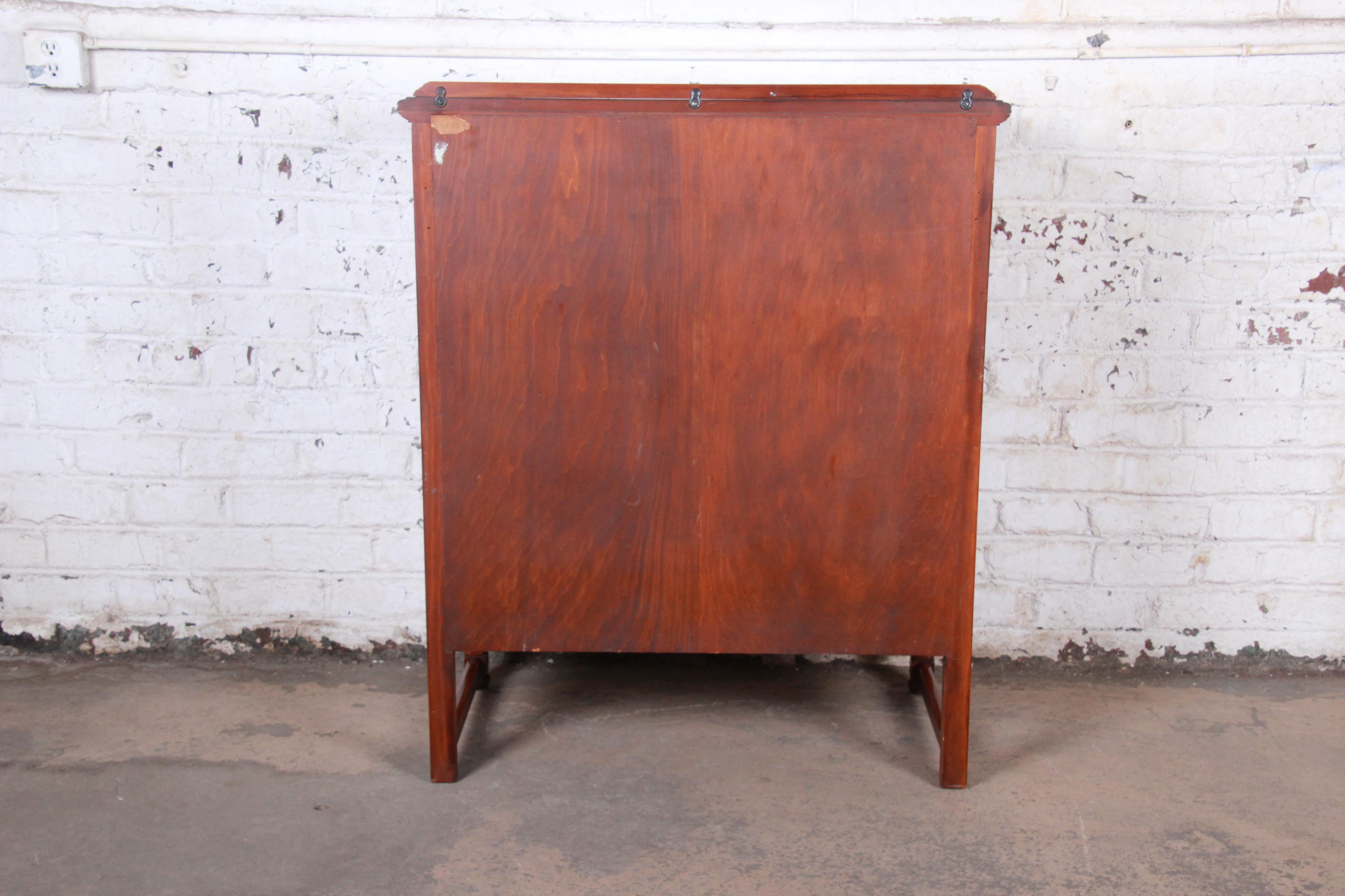 Landstrom Furniture French Carved Burled Walnut Highboy Dresser, circa 1940s 3