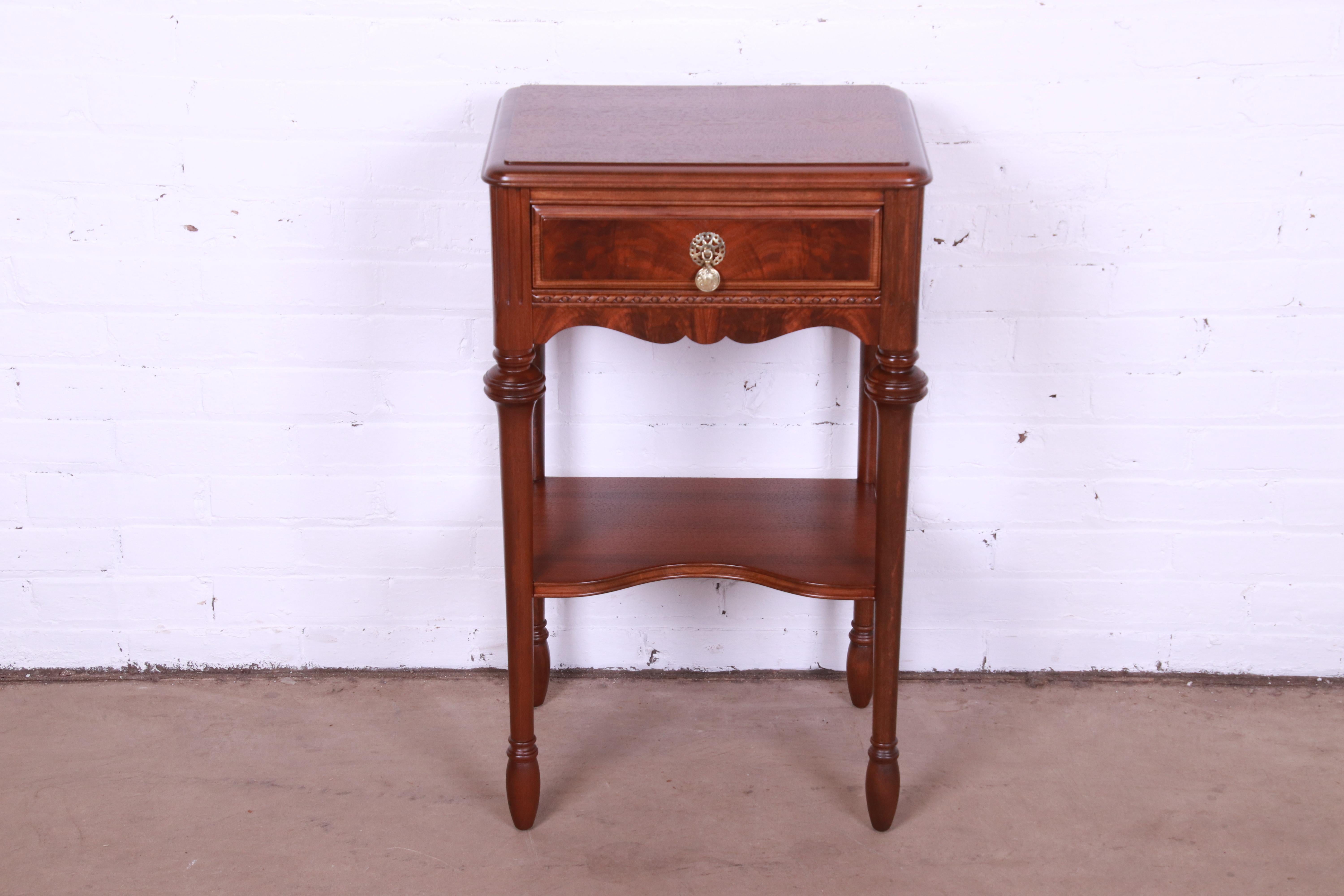 American Landstrom Furniture French Regency Louis XVI Mahogany Nightstand, Refinished