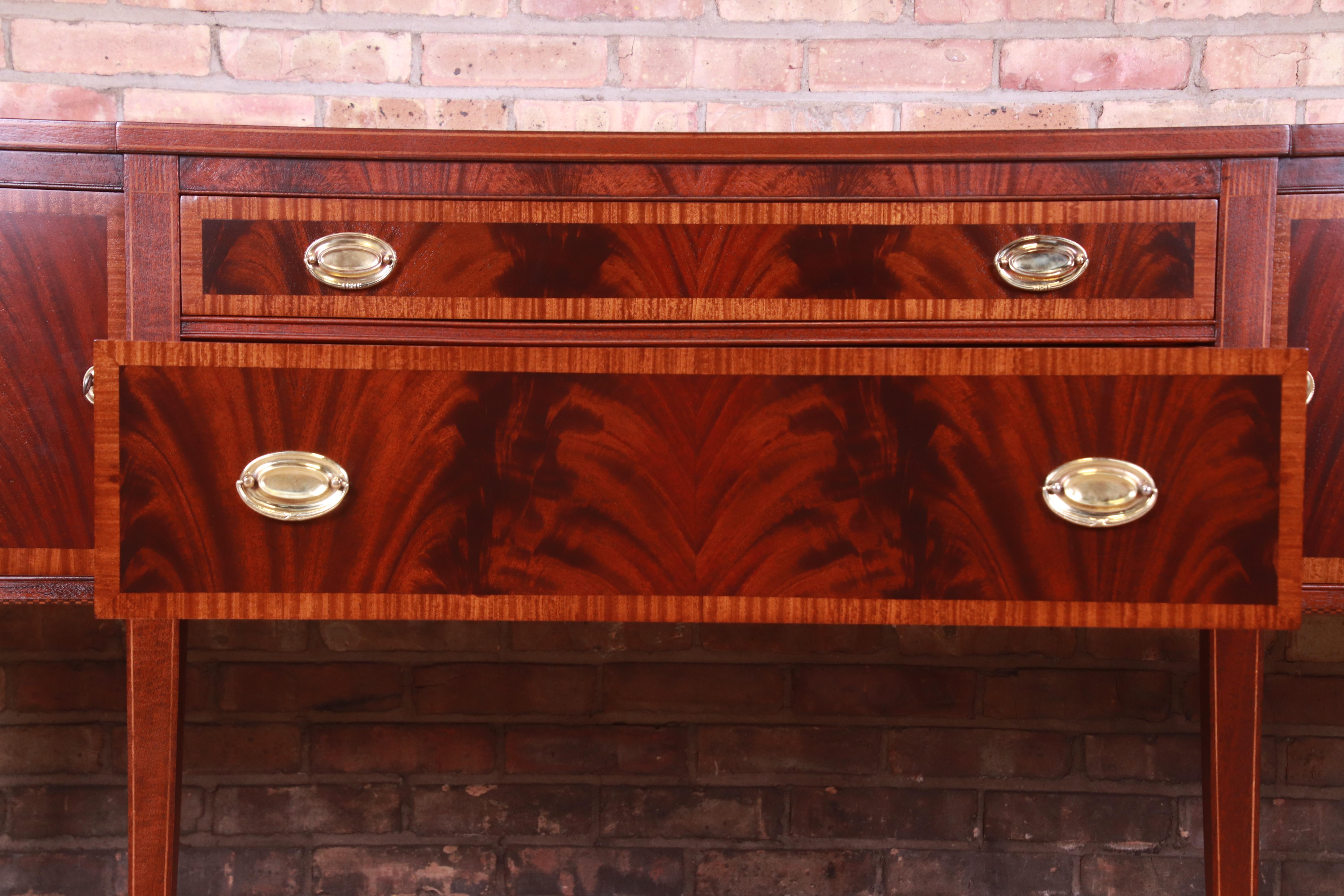 Landstrom Georgian Flame Mahogany Sideboard Credenza, Newly Refinished 4