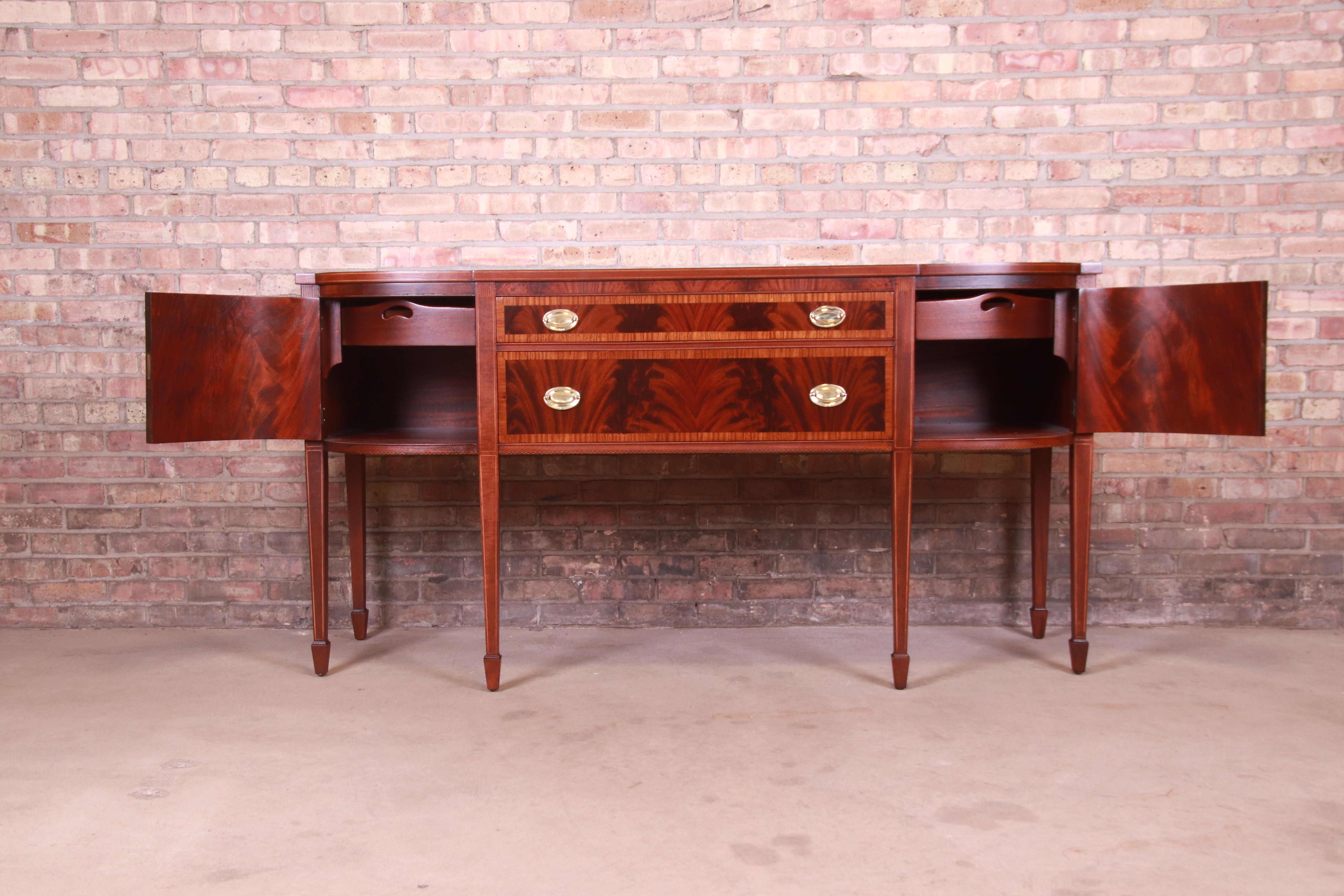 Landstrom Georgian Flame Mahogany Sideboard Credenza, Newly Refinished 5
