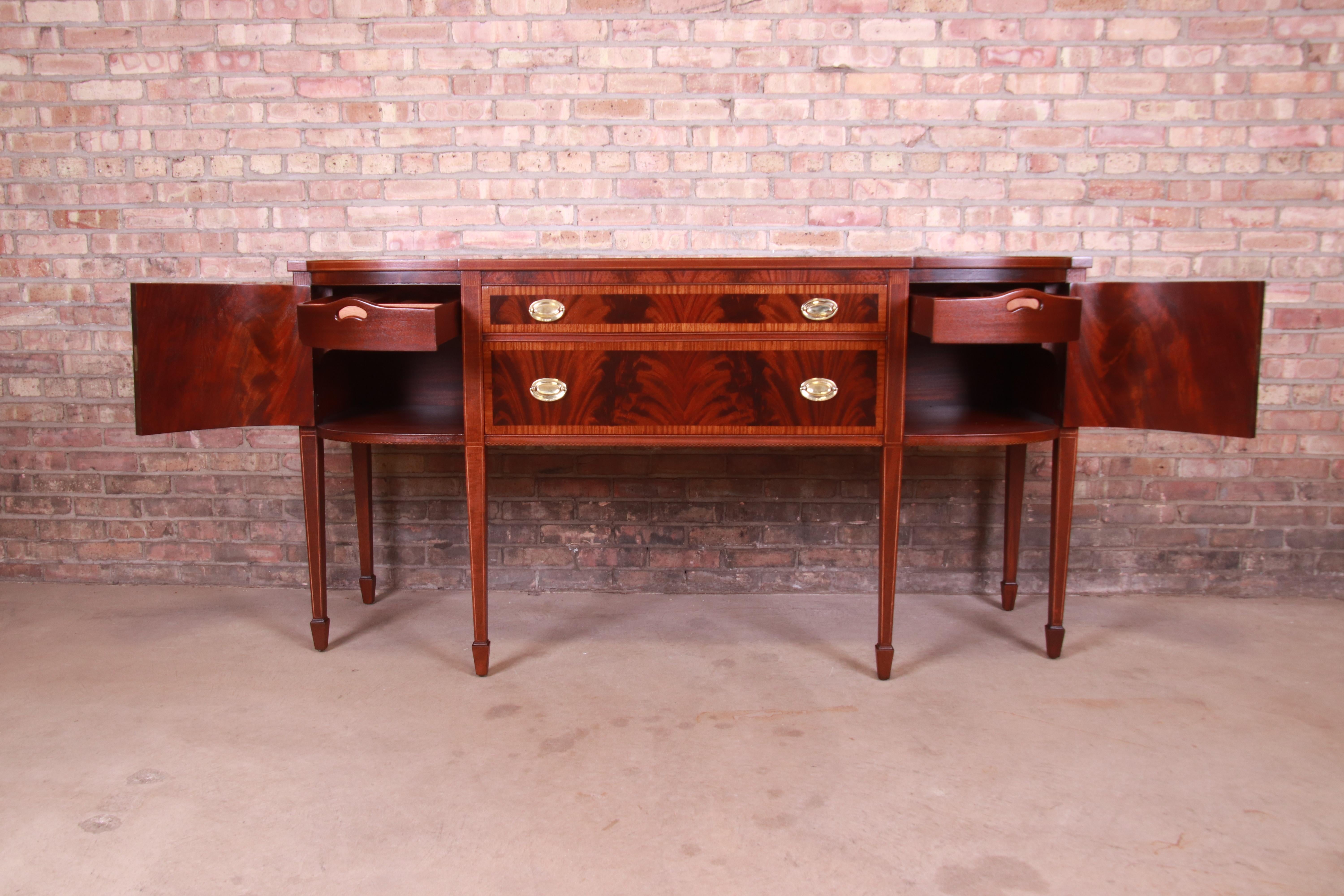 Landstrom Georgian Flame Mahogany Sideboard Credenza, Newly Refinished 6