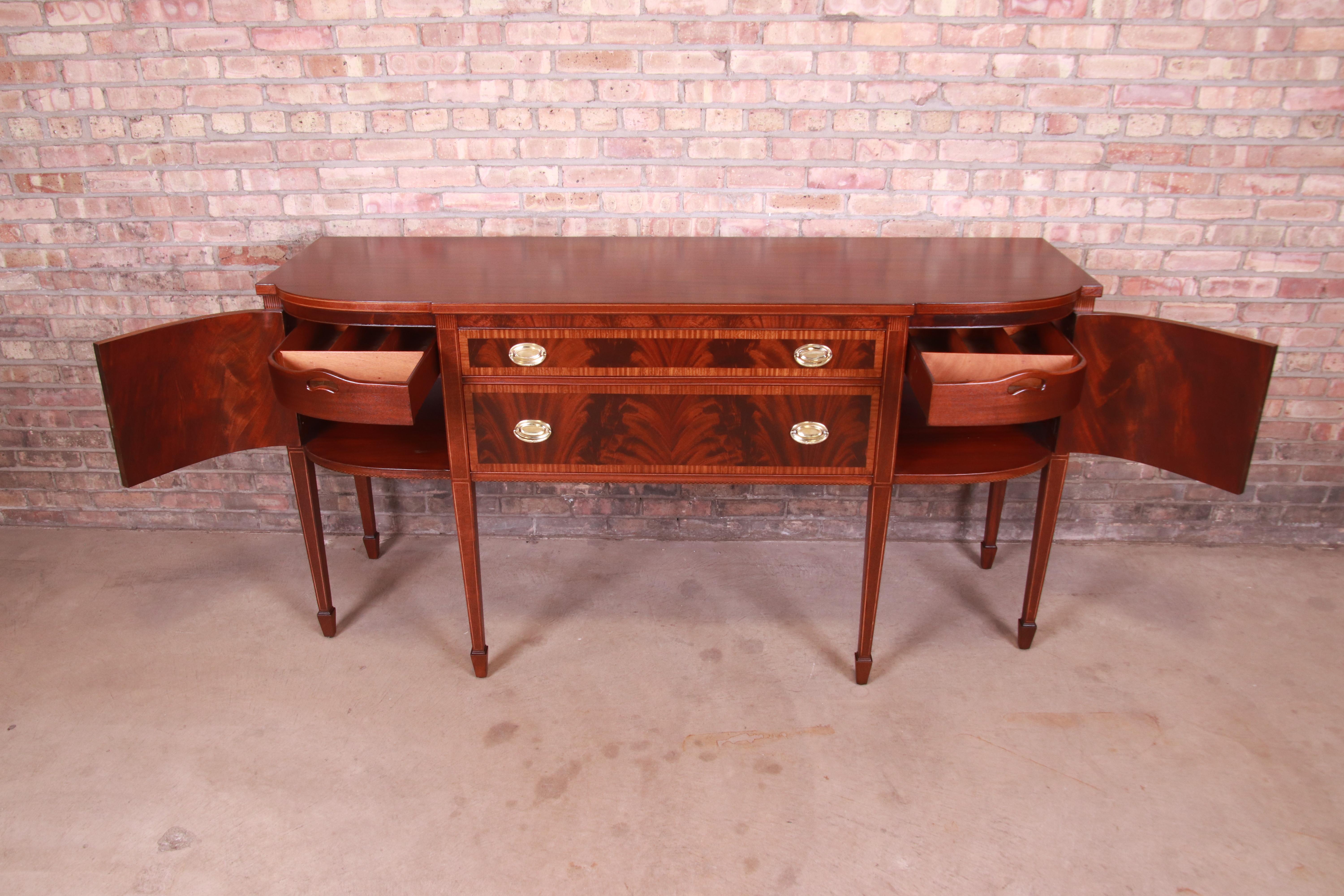 Landstrom Georgian Flame Mahogany Sideboard Credenza, Newly Refinished 7