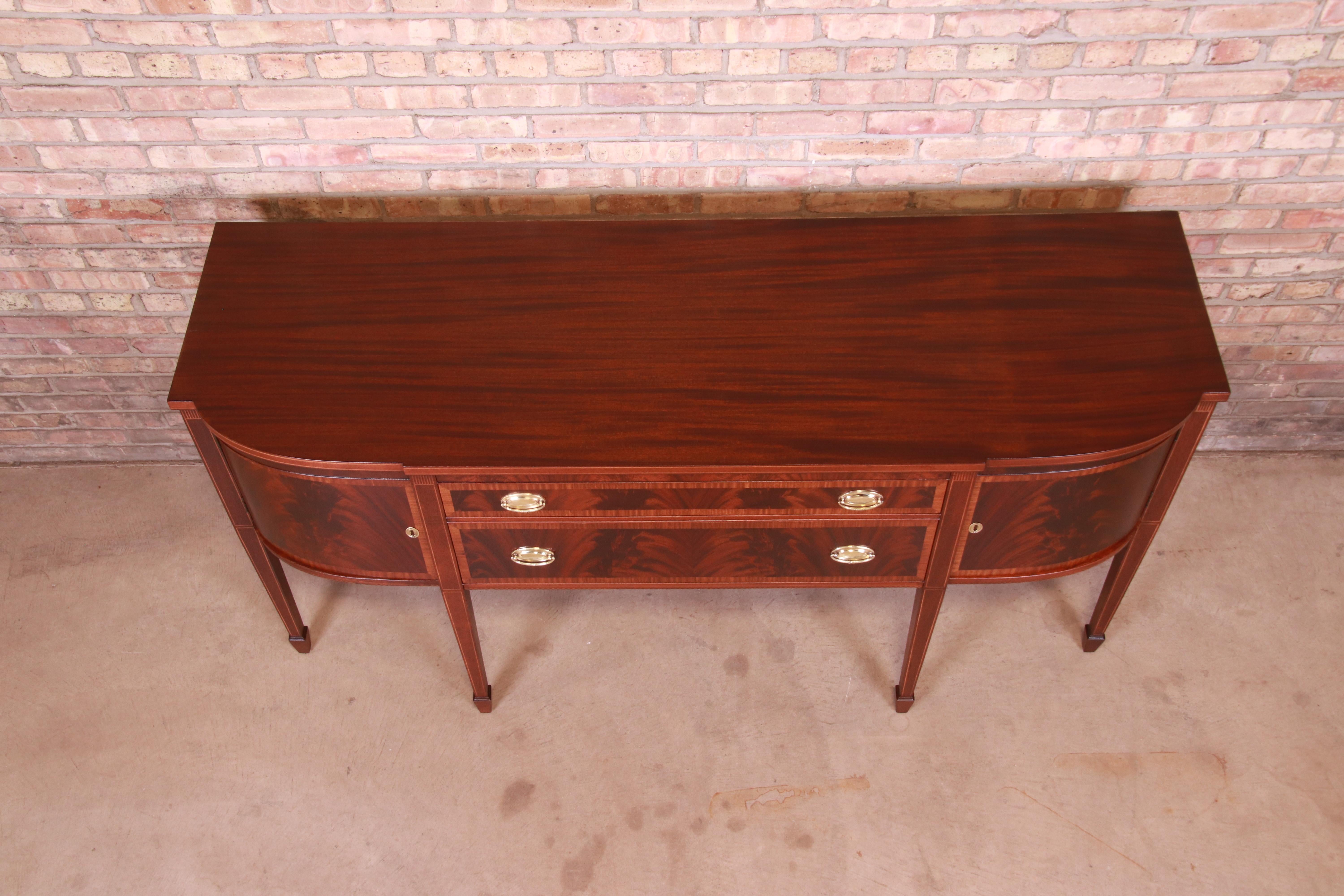 Landstrom Georgian Flame Mahogany Sideboard Credenza, Newly Refinished 9