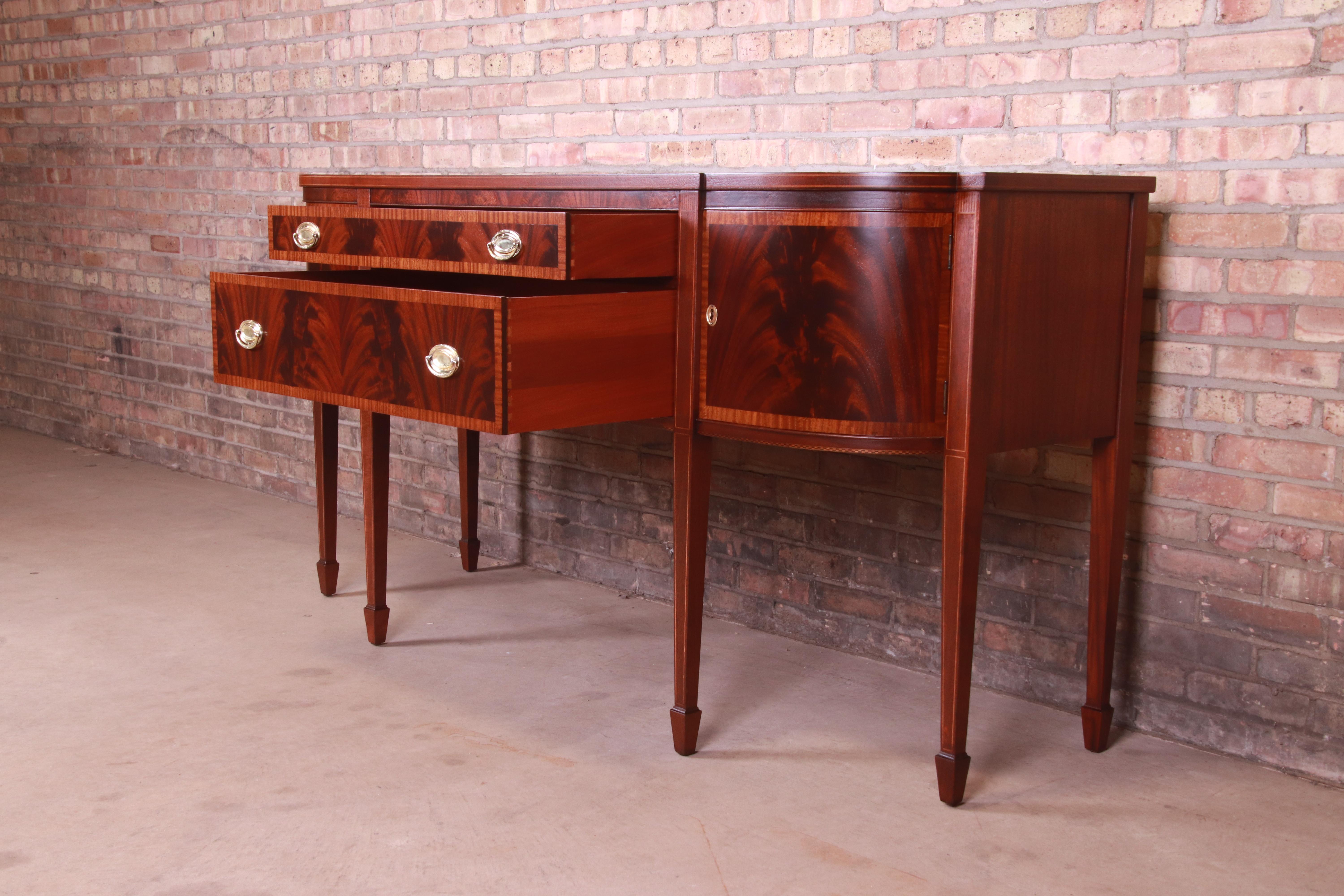 Landstrom Georgian Flame Mahogany Sideboard Credenza, Newly Refinished 3
