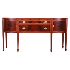 Landstrom Georgian Flame Mahogany Sideboard Credenza, Newly Refinished