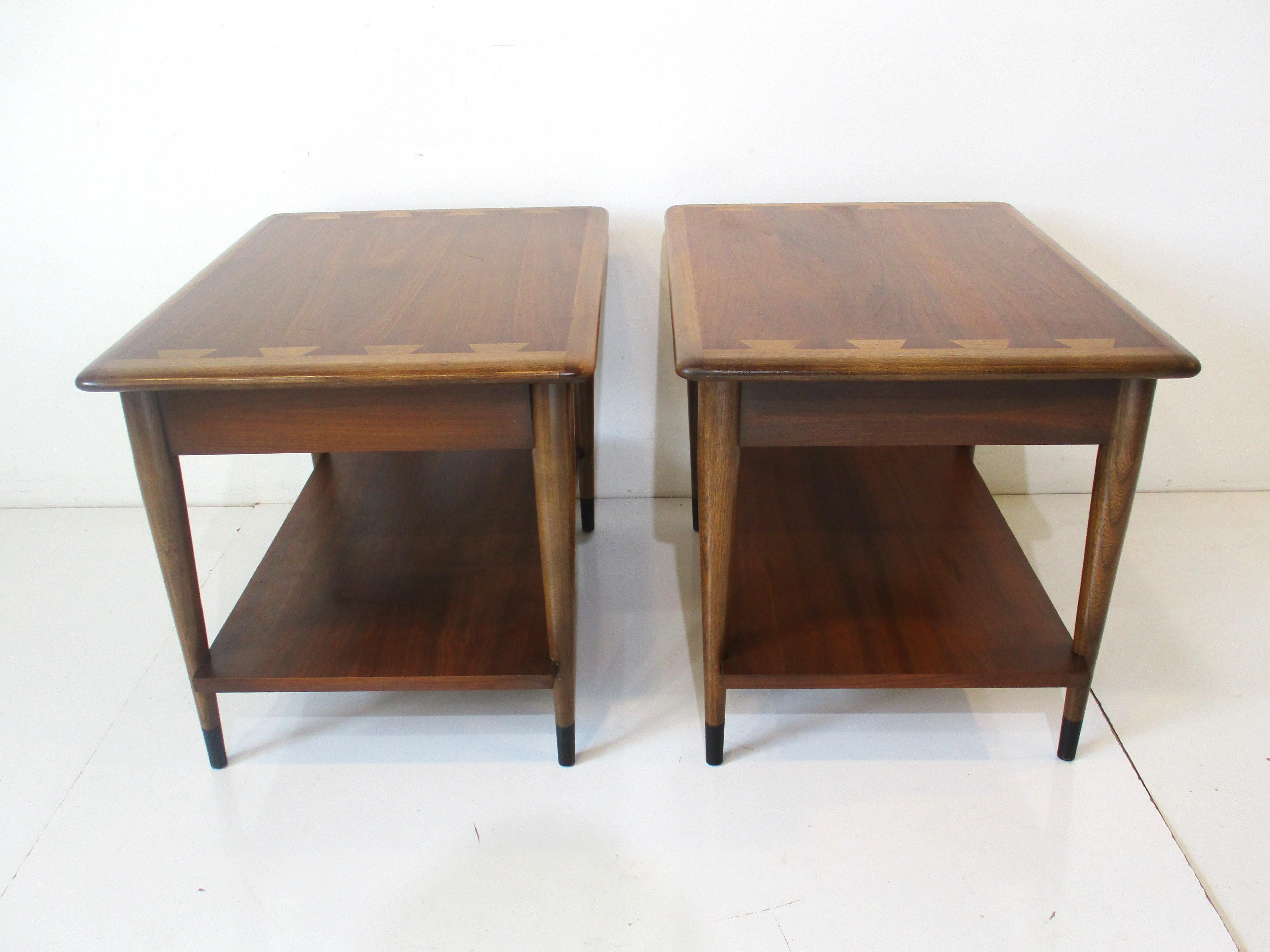 Lane Acclaim Dove Tail End Tables with Drawers by Andre Bus 3