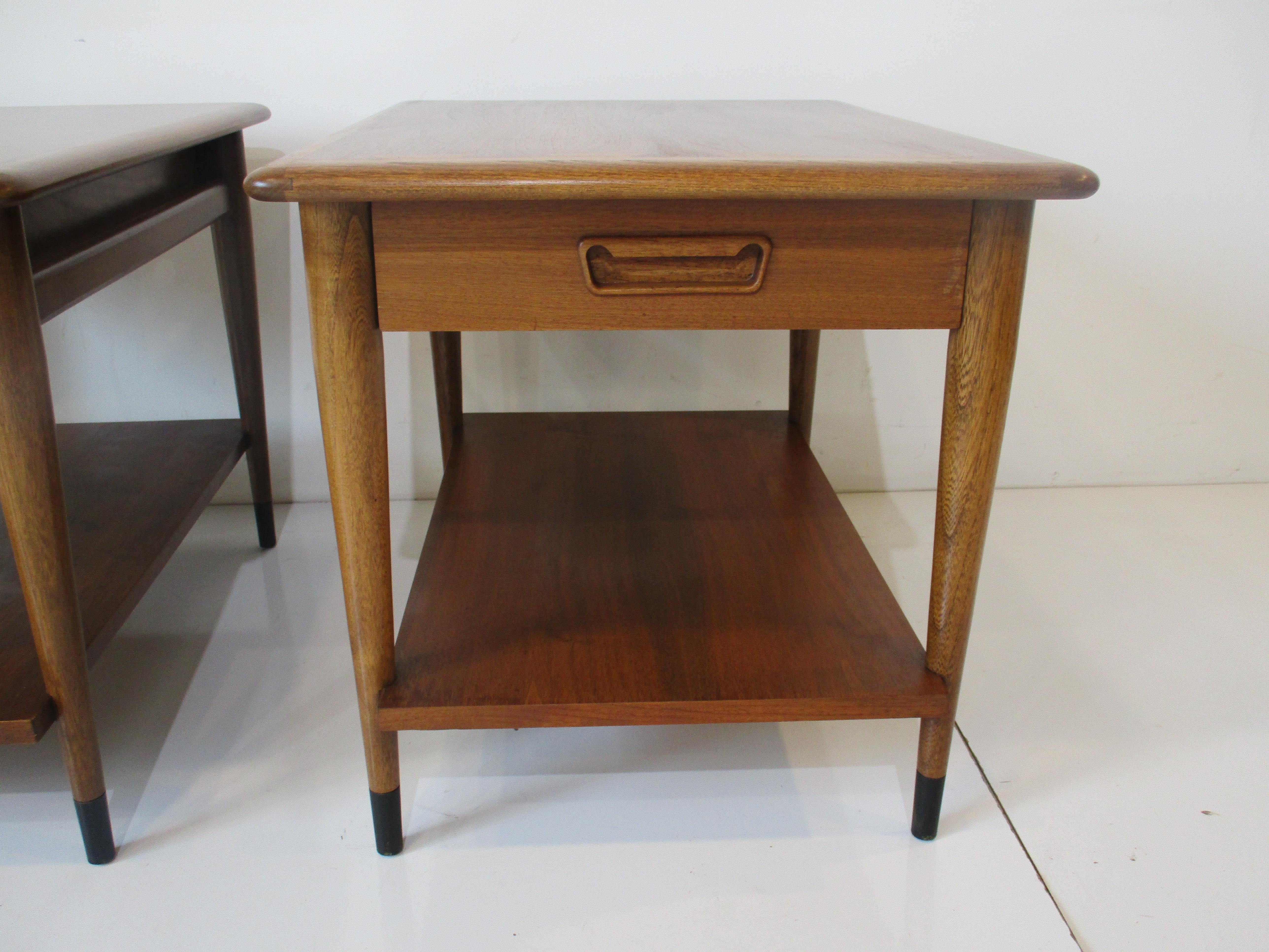 American Lane Acclaim Dove Tail End Tables with Drawers by Andre Bus