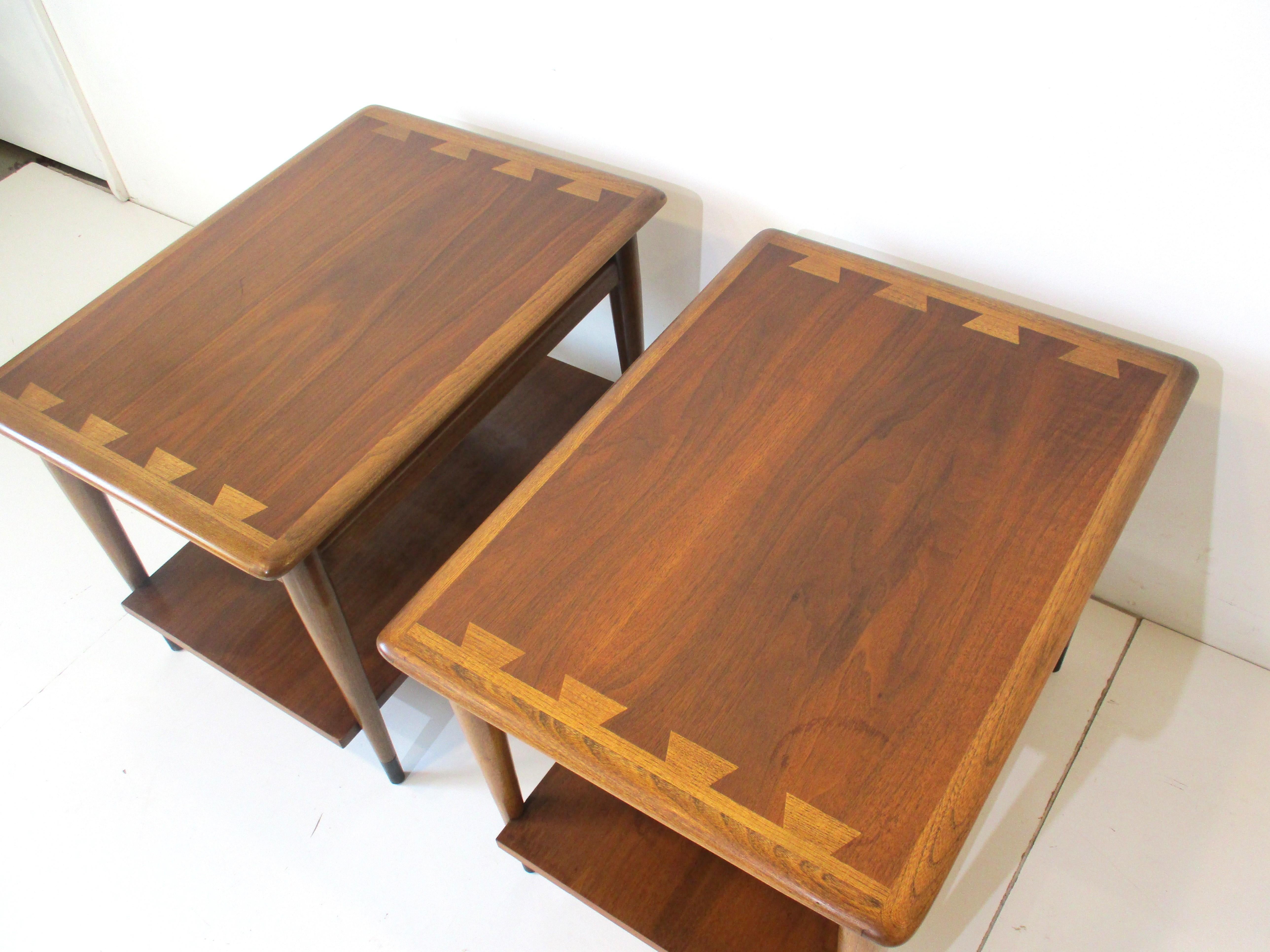 20th Century Lane Acclaim Dove Tail End Tables with Drawers by Andre Bus